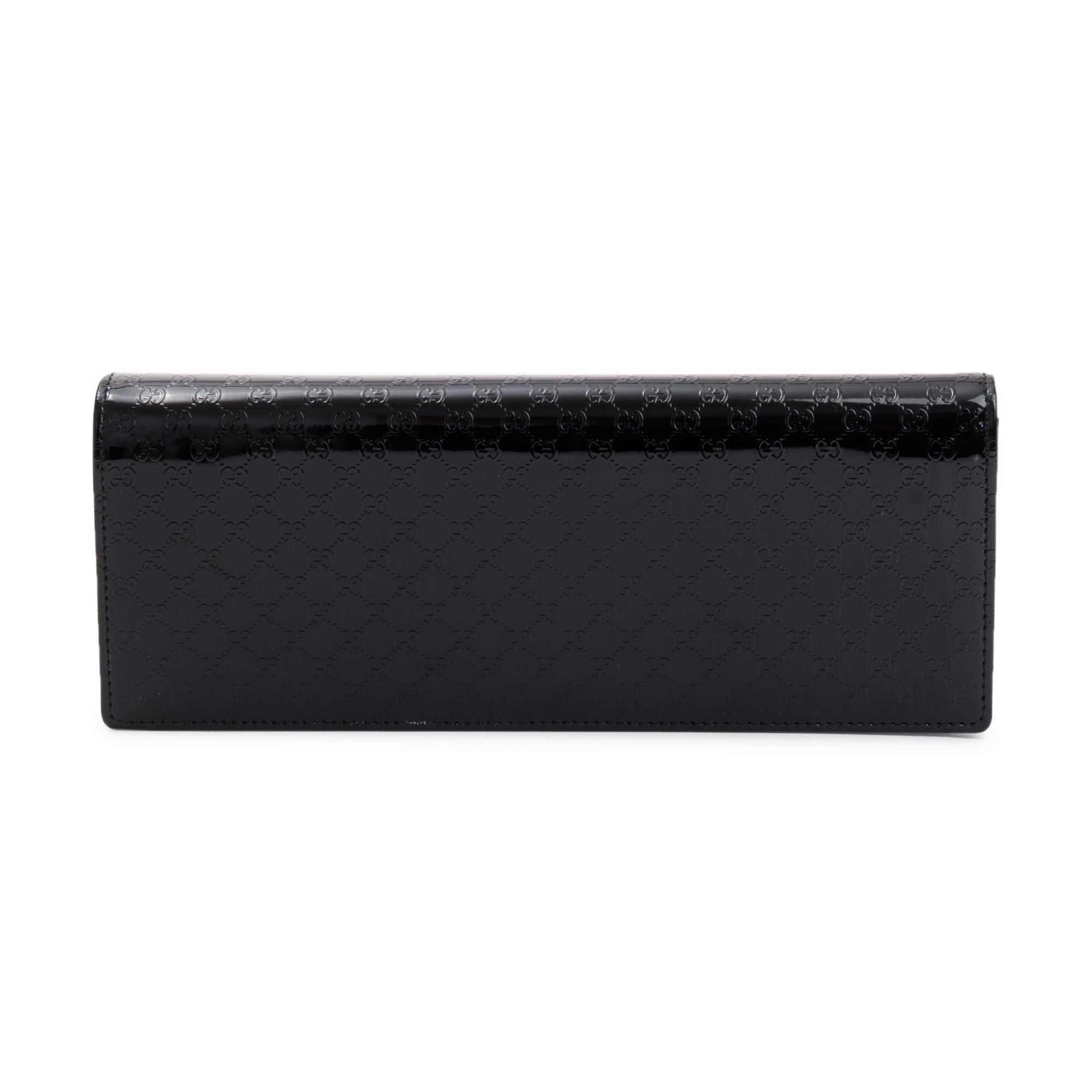 Gucci Black Microguccissima Patent Leather Broadway Clutch