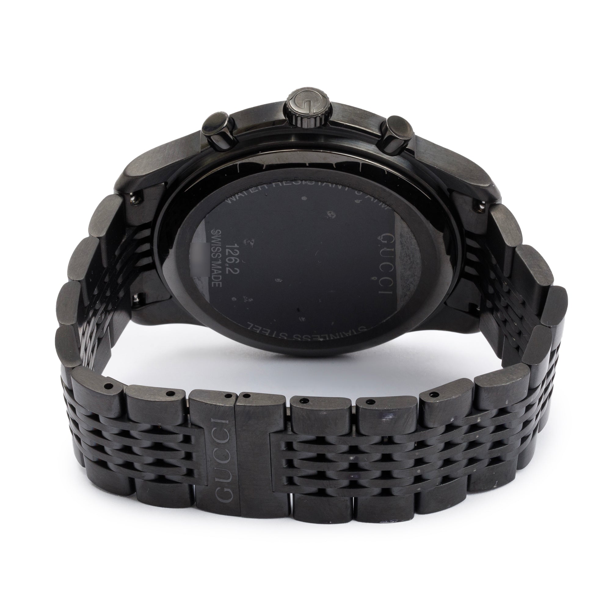 Gucci Black PVD Stainless Steel G-Timeless Chronograph 46 MM Watch w/ Box