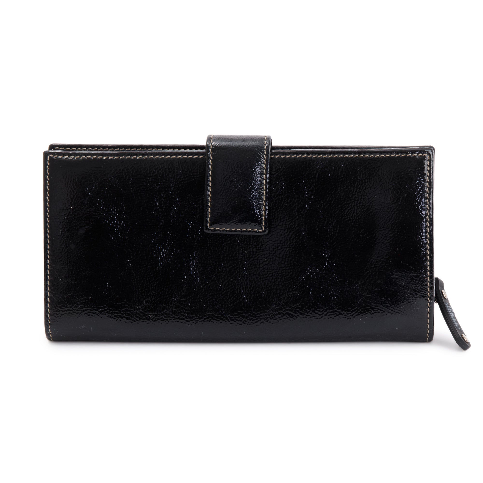 Gucci Black Patent Leather Interlocking G Continental Wallet