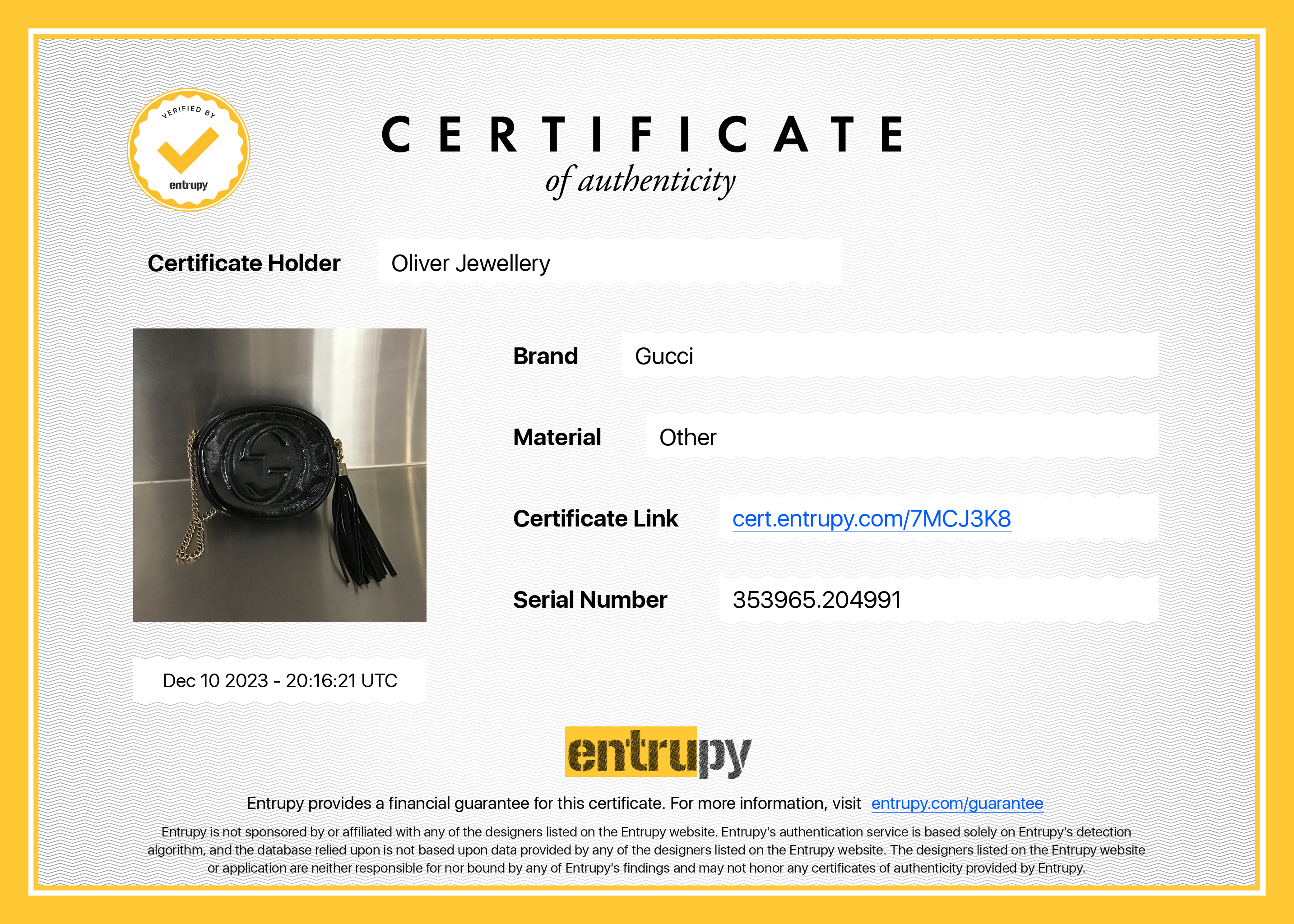 Gucci Black Patent Leather Mini Soho Chain Crossbody Bag