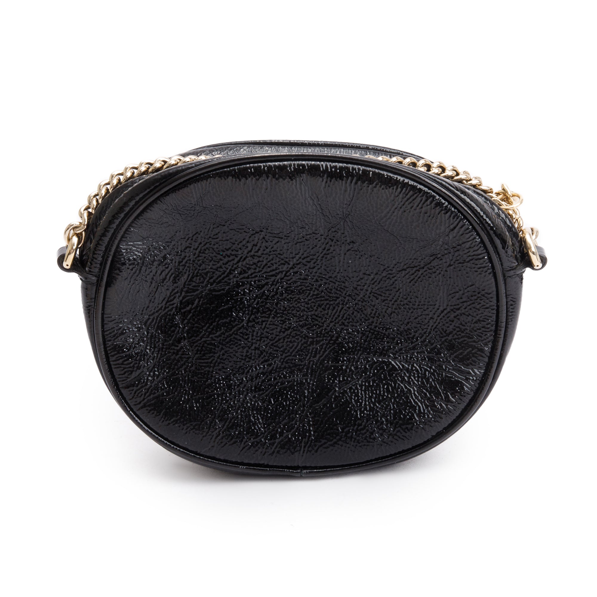 Gucci Black Patent Leather Mini Soho Chain Crossbody Bag