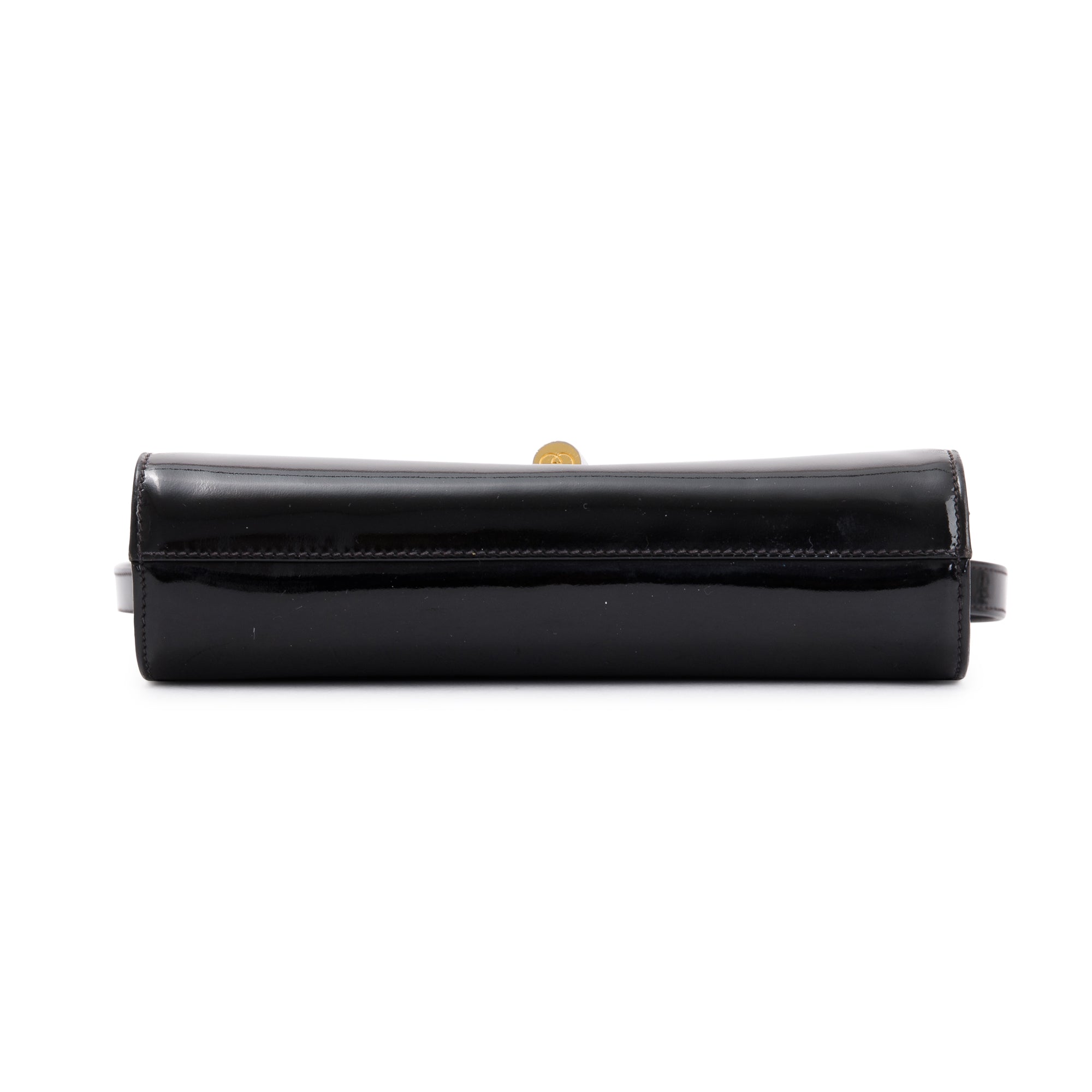 Gucci Black Patent Leather Vintage Crossbody Flap Bag