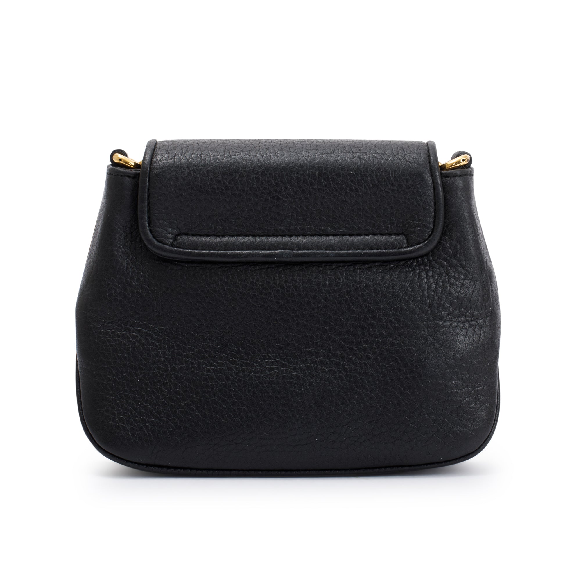 Gucci Black Pebbled Calfskin Leather Small 1973 Chain Shoulder Bag