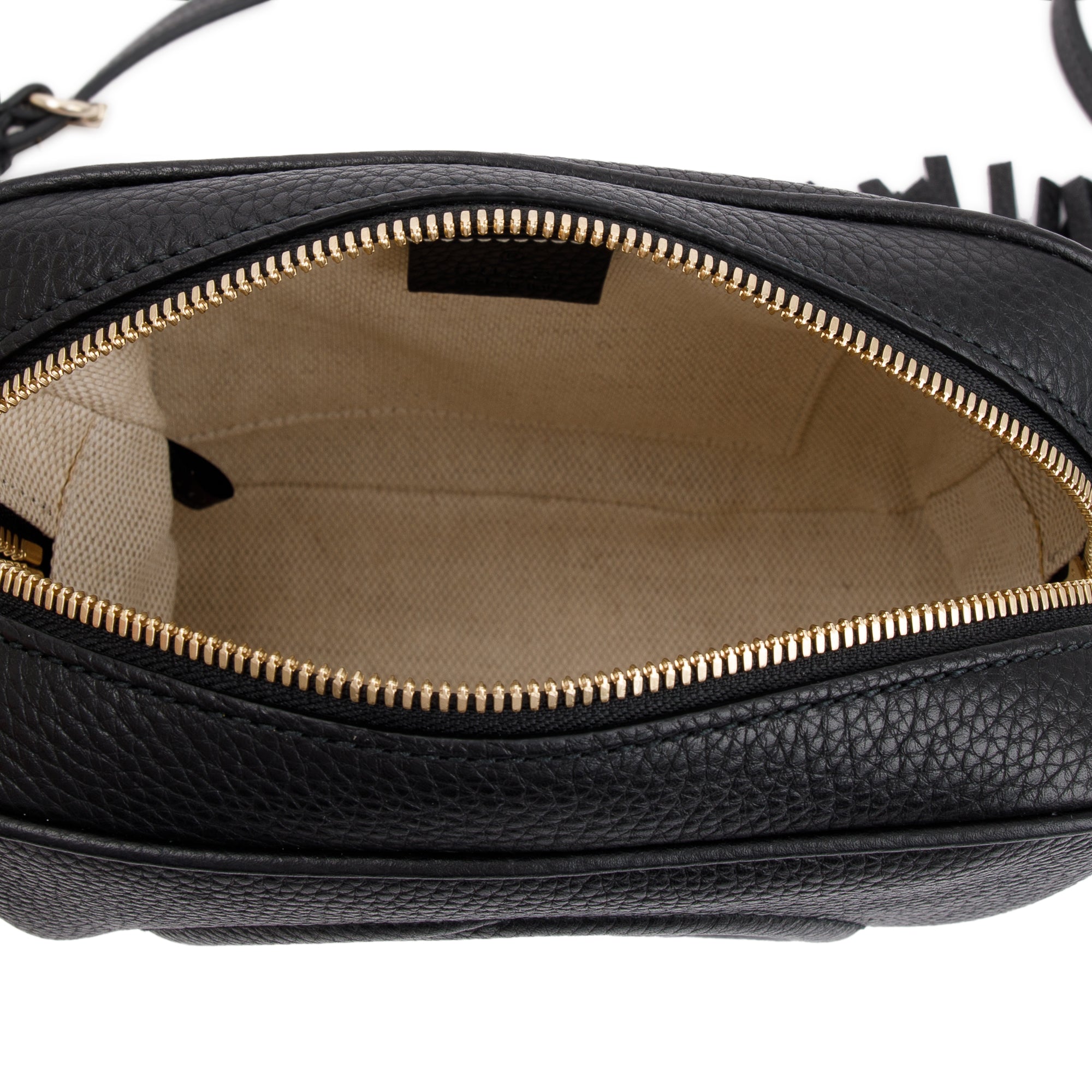 Gucci Black Pebbled Calfskin Leather Small Soho Disco Bag