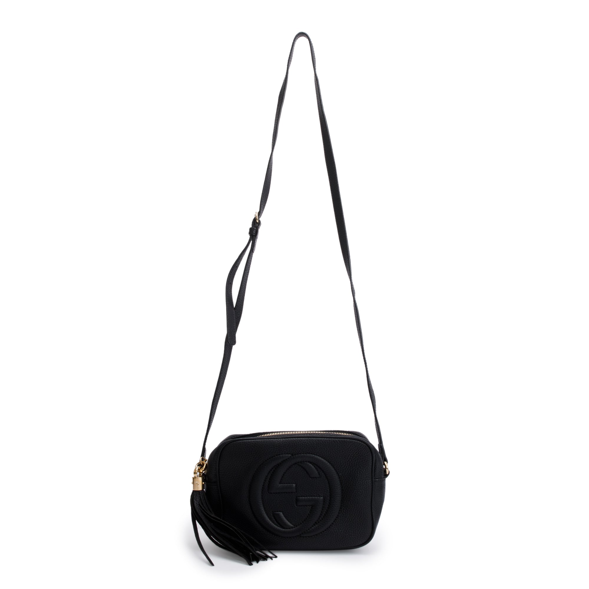 Gucci Black Pebbled Calfskin Leather Small Soho Disco Bag