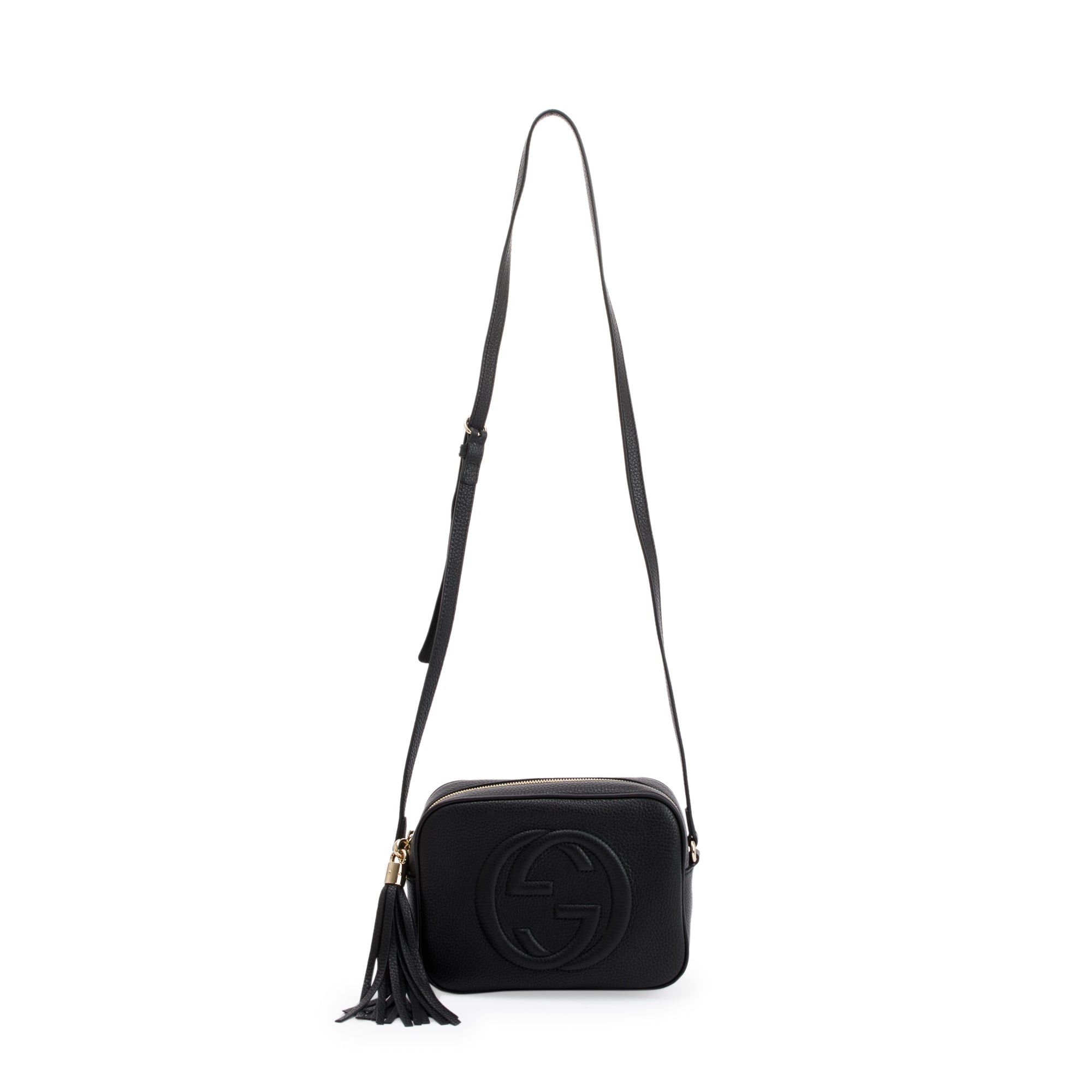 Gucci Black Pebbled Calfskin Leather Small Soho Disco Bag