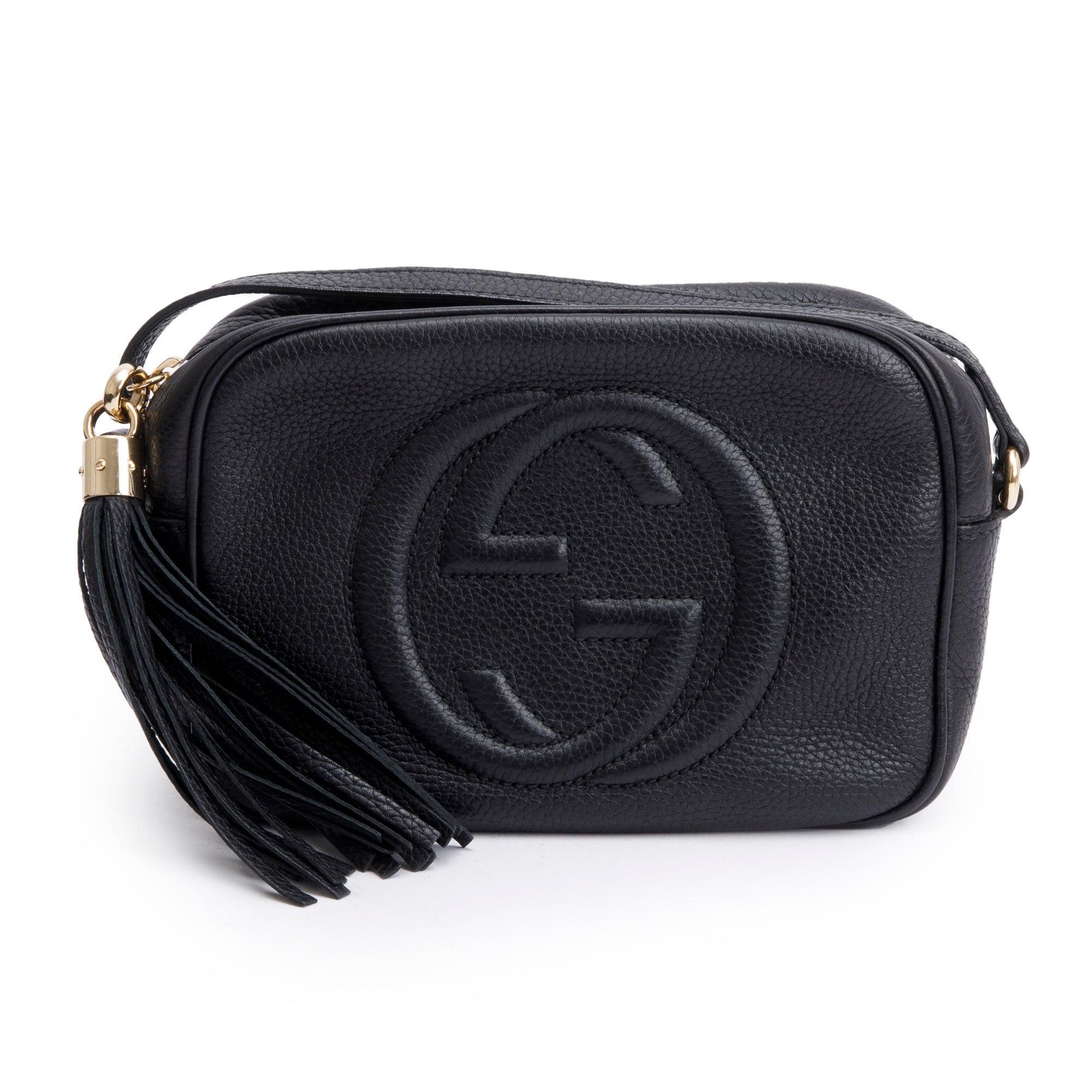 Gucci Black Pebbled Calfskin Leather Small Soho Disco Bag