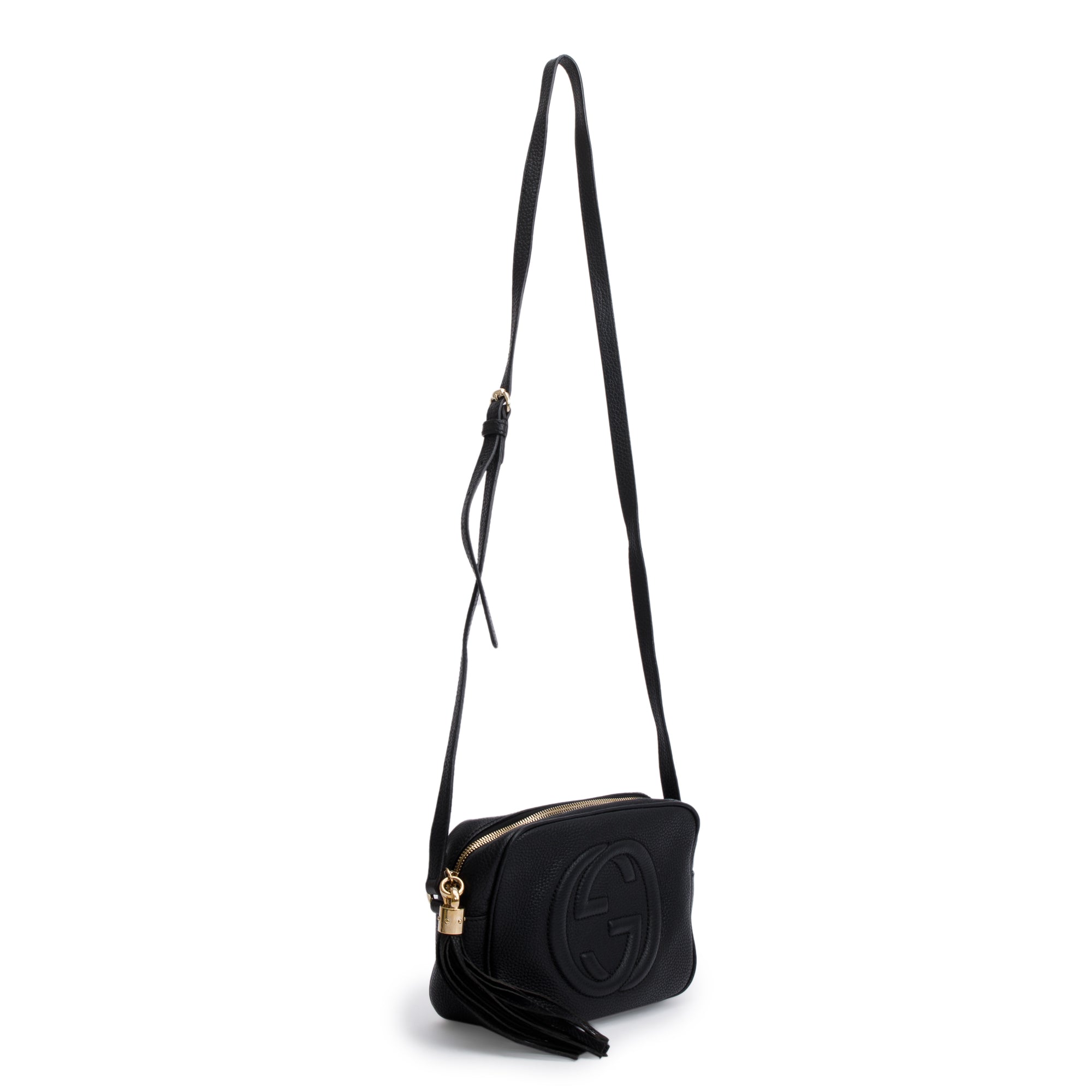 Gucci Black Pebbled Calfskin Leather Small Soho Disco Bag