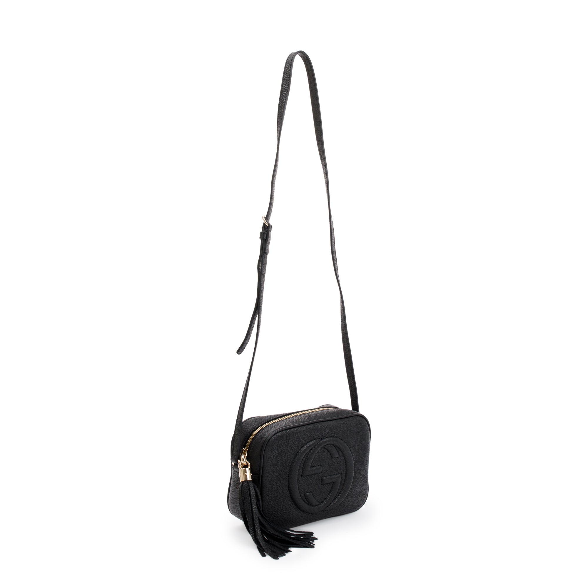 Gucci Black Pebbled Calfskin Leather Small Soho Disco Bag