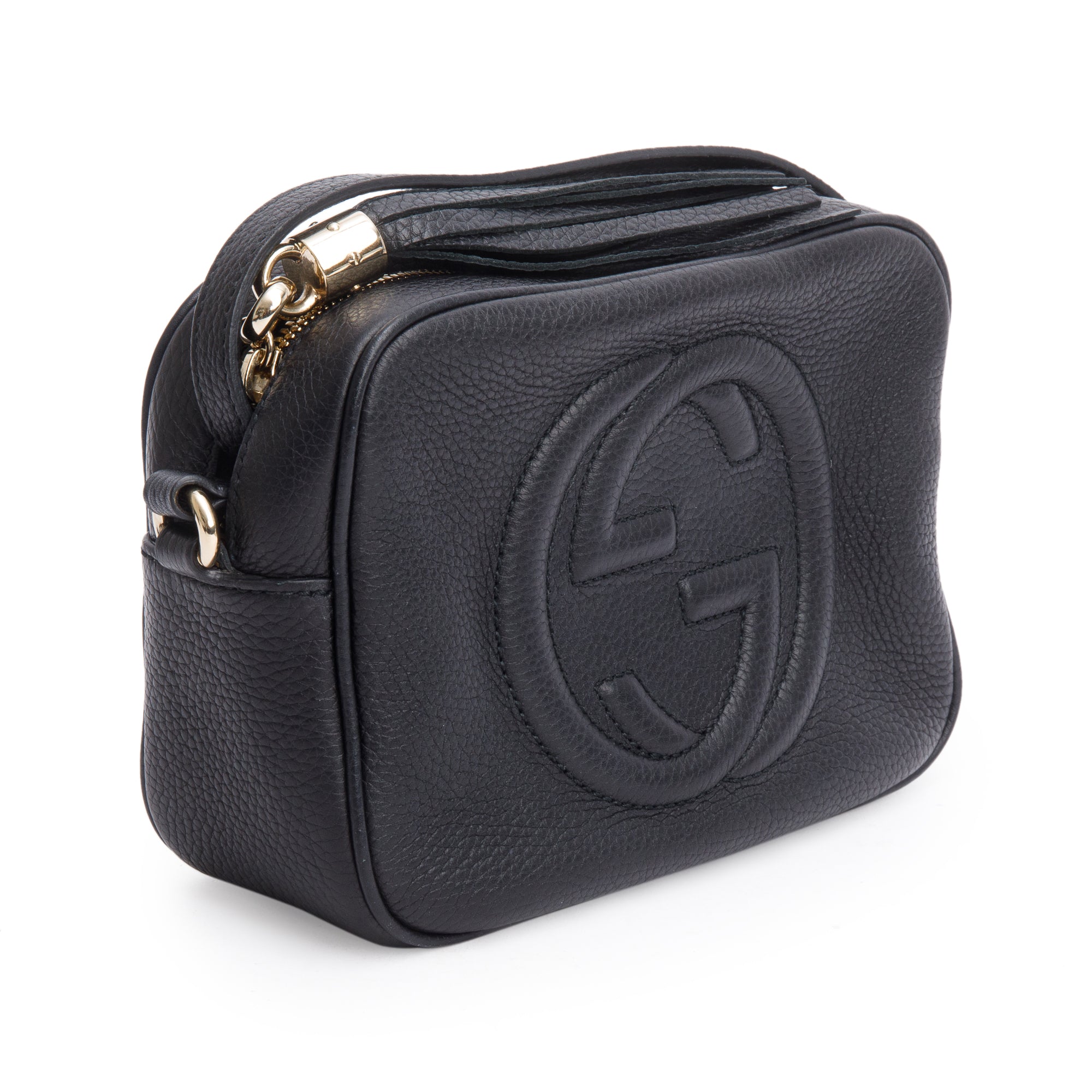 Gucci Black Pebbled Calfskin Leather Small Soho Disco Bag