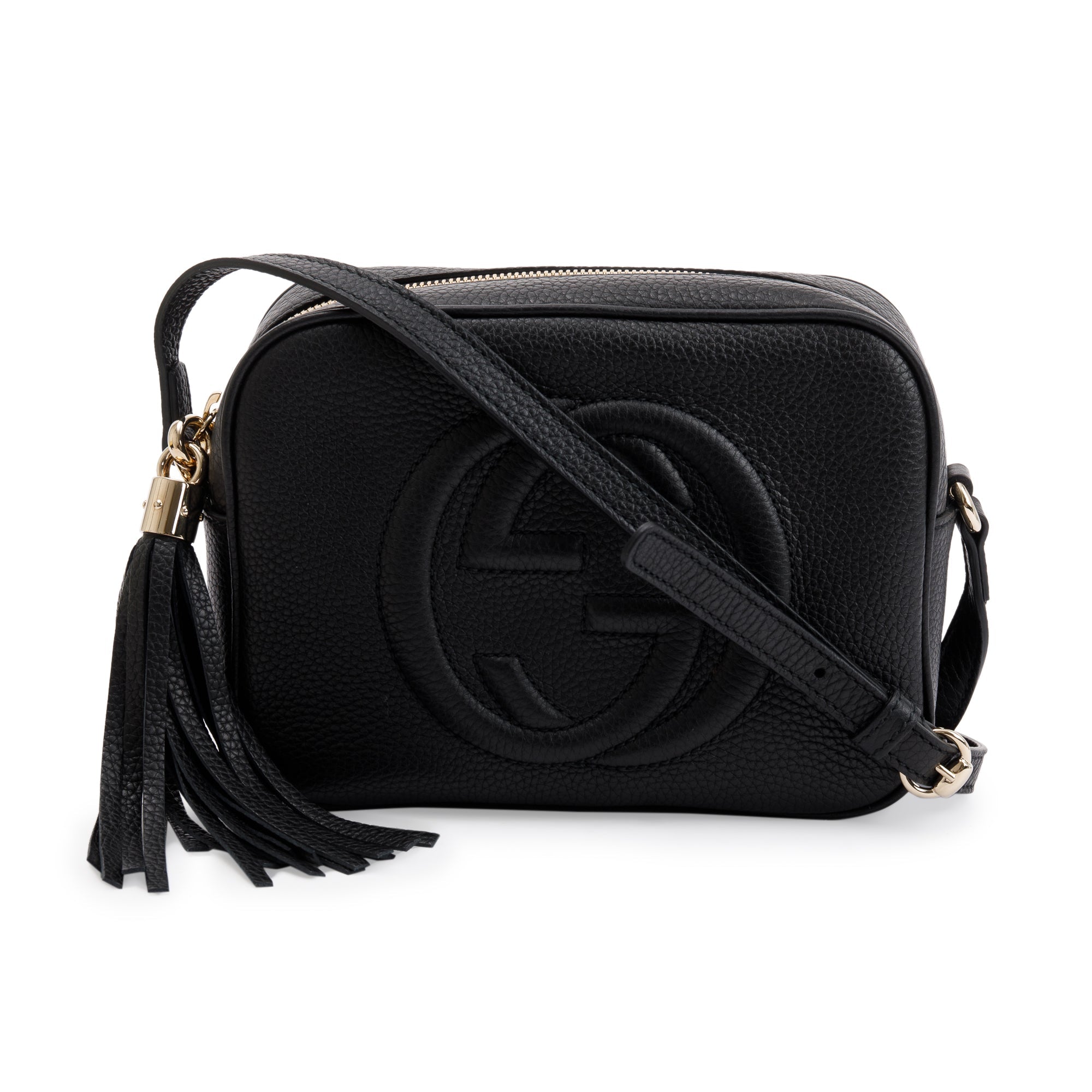 Gucci Black Pebbled Calfskin Leather Small Soho Disco Bag