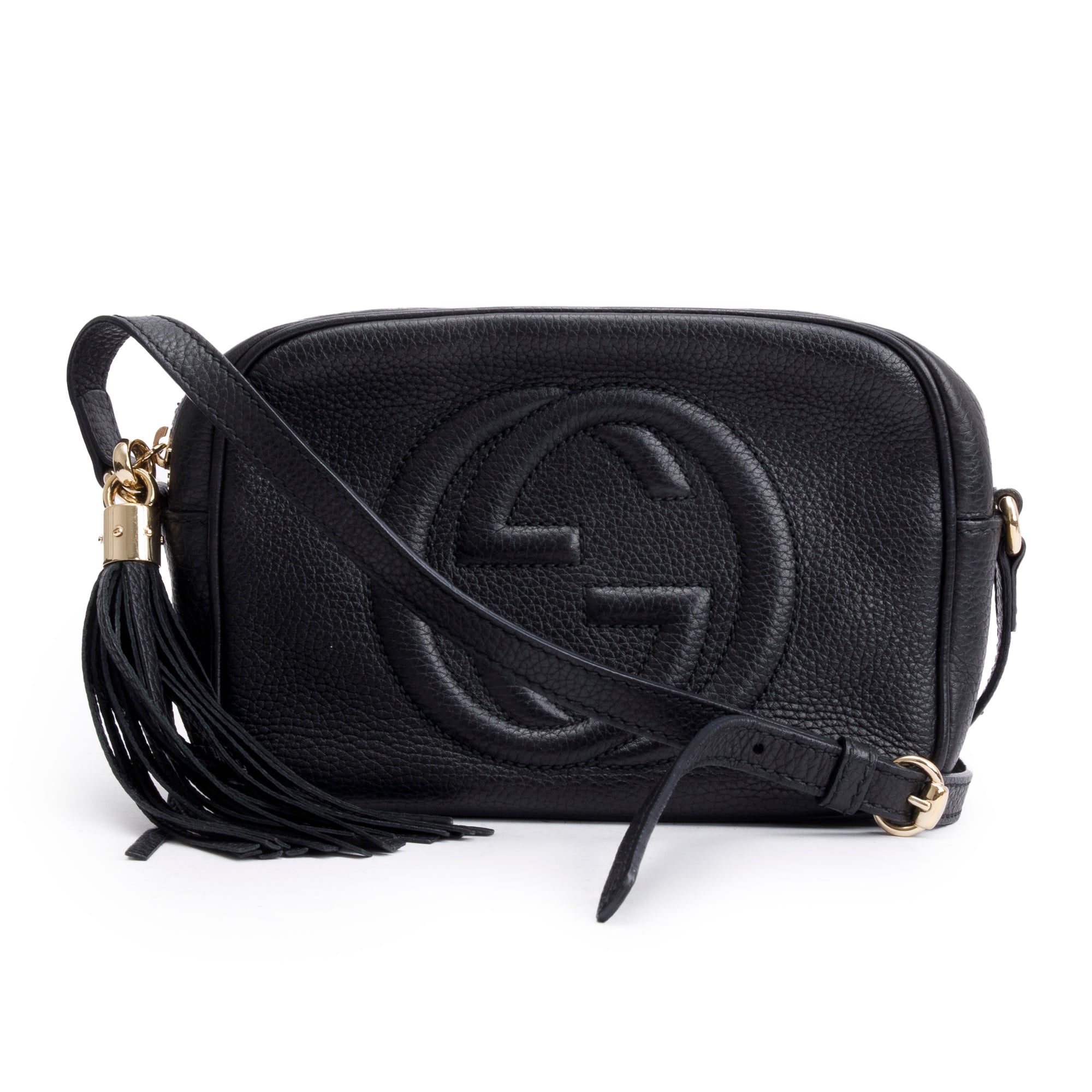 Gucci Black Pebbled Calfskin Leather Small Soho Disco Bag