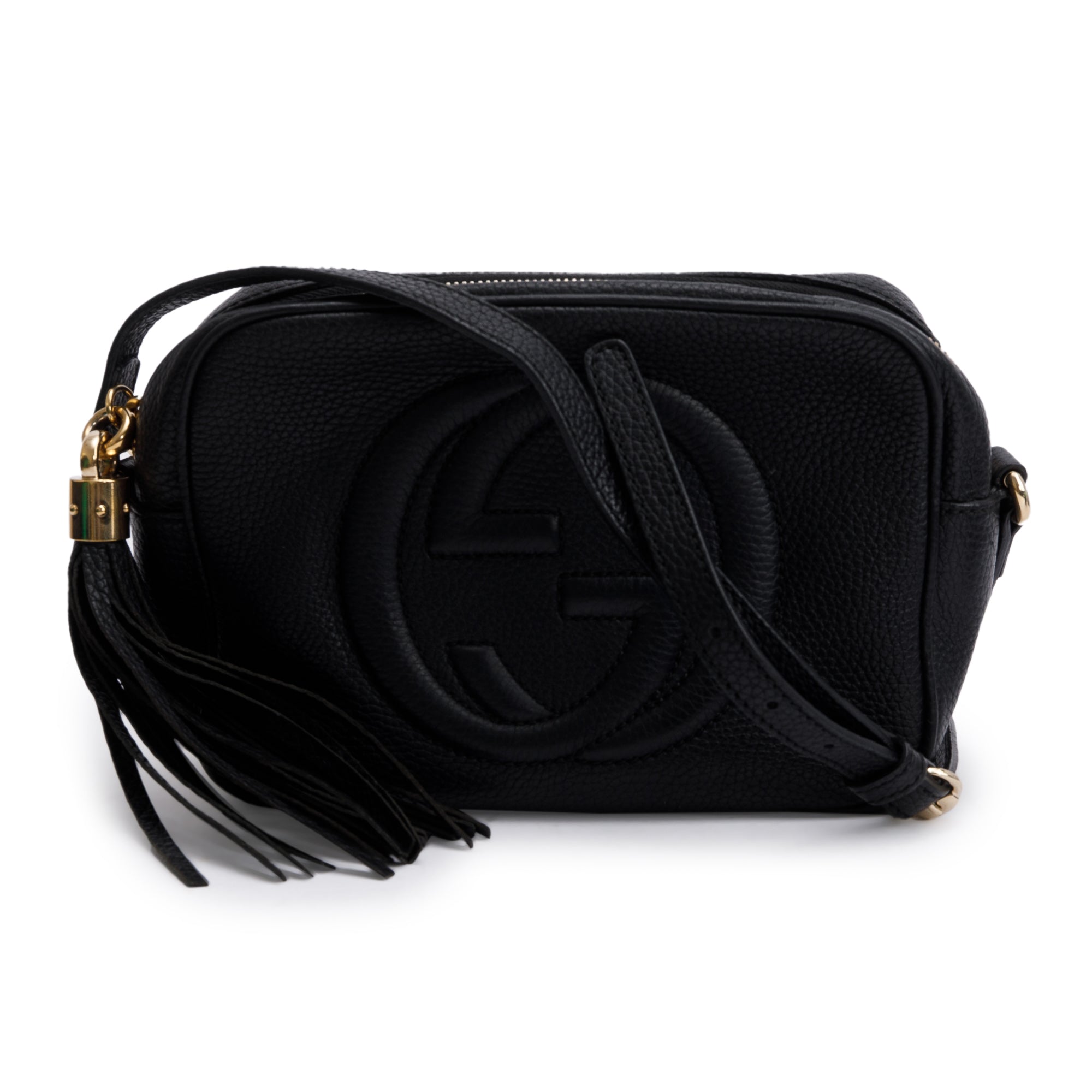 Gucci Black Pebbled Calfskin Leather Small Soho Disco Bag