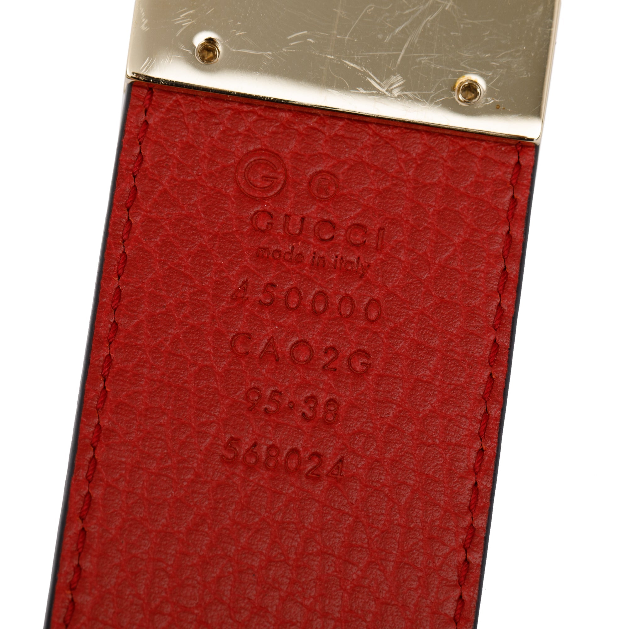 Gucci Black & Red Calfskin Leather 1973 Reversible Leather Belt