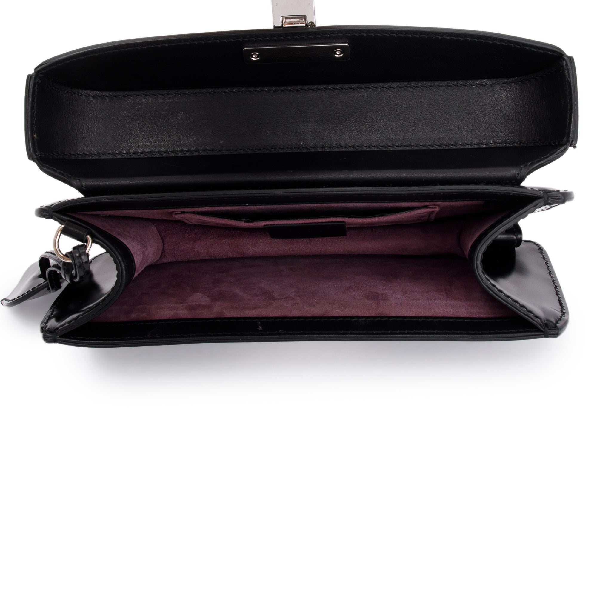 Gucci Black Regent Calfskin Leather Lady Lock Small Briefcase Clutch