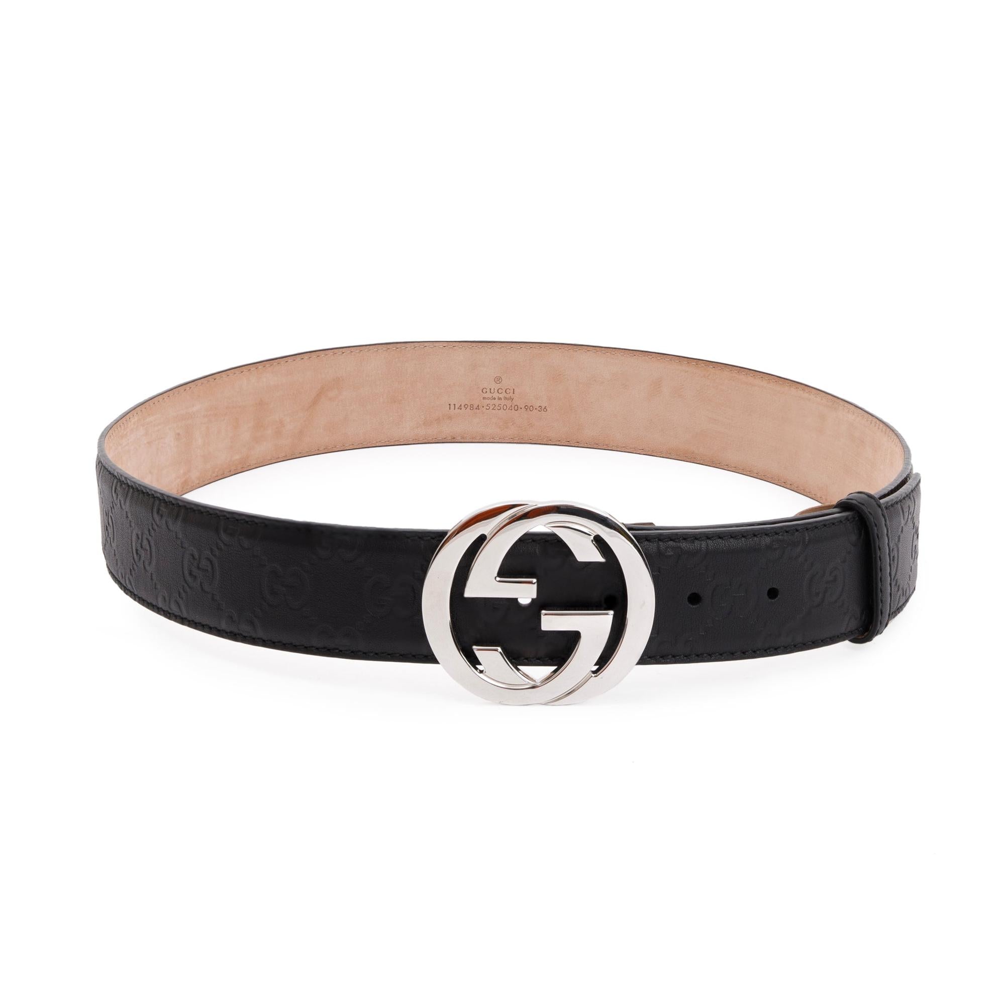 Gucci Black Signature Leather Belt