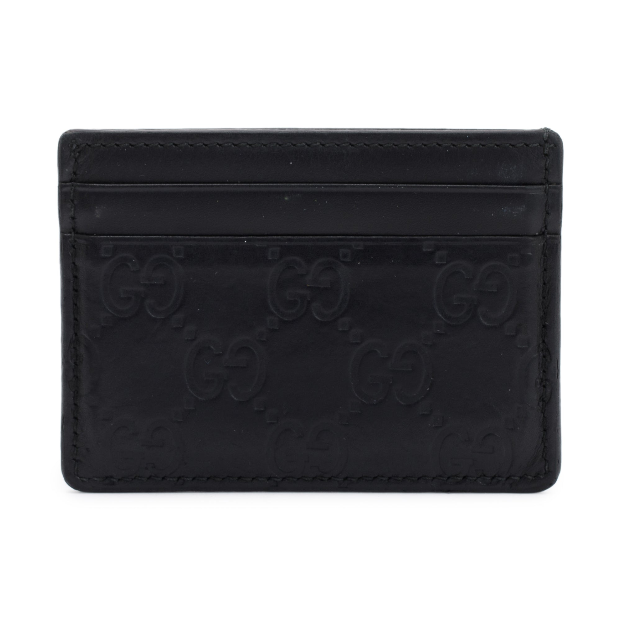 Gucci Black Signature Leather Card Holder