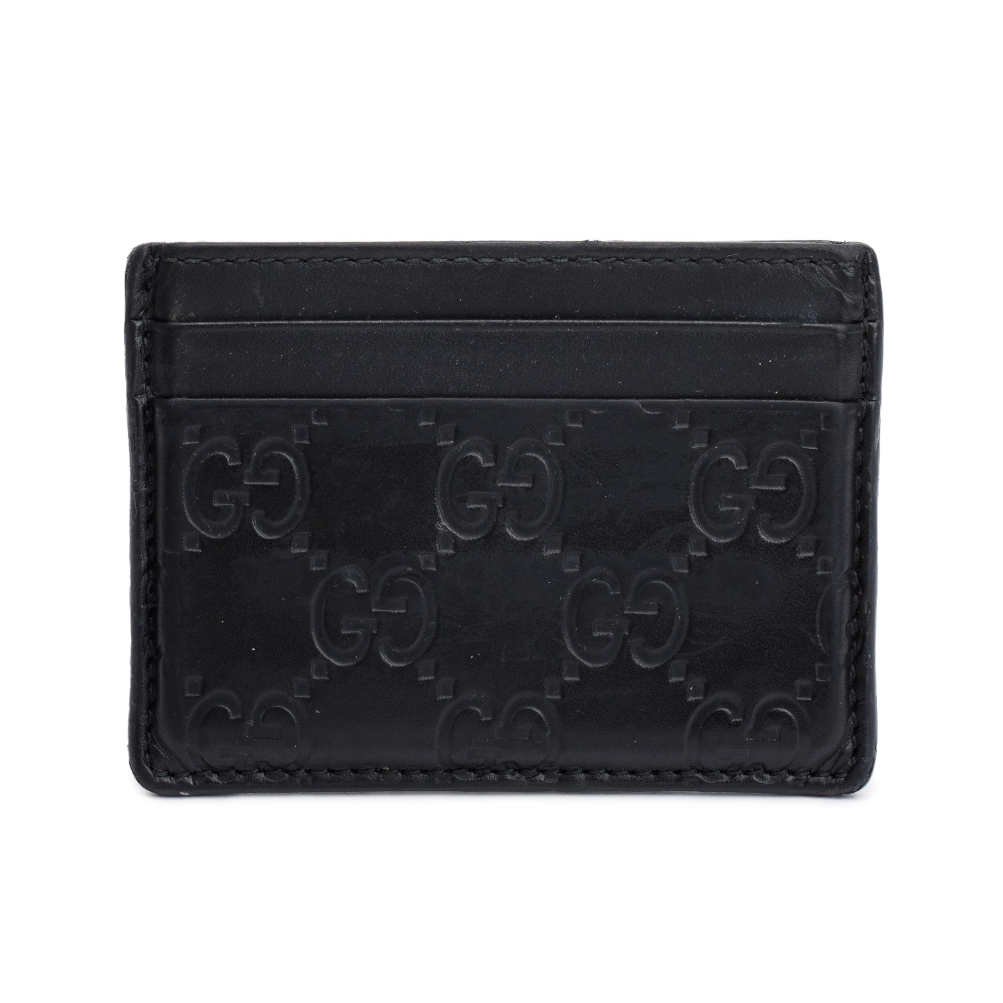 Gucci Black Signature Leather Card Holder
