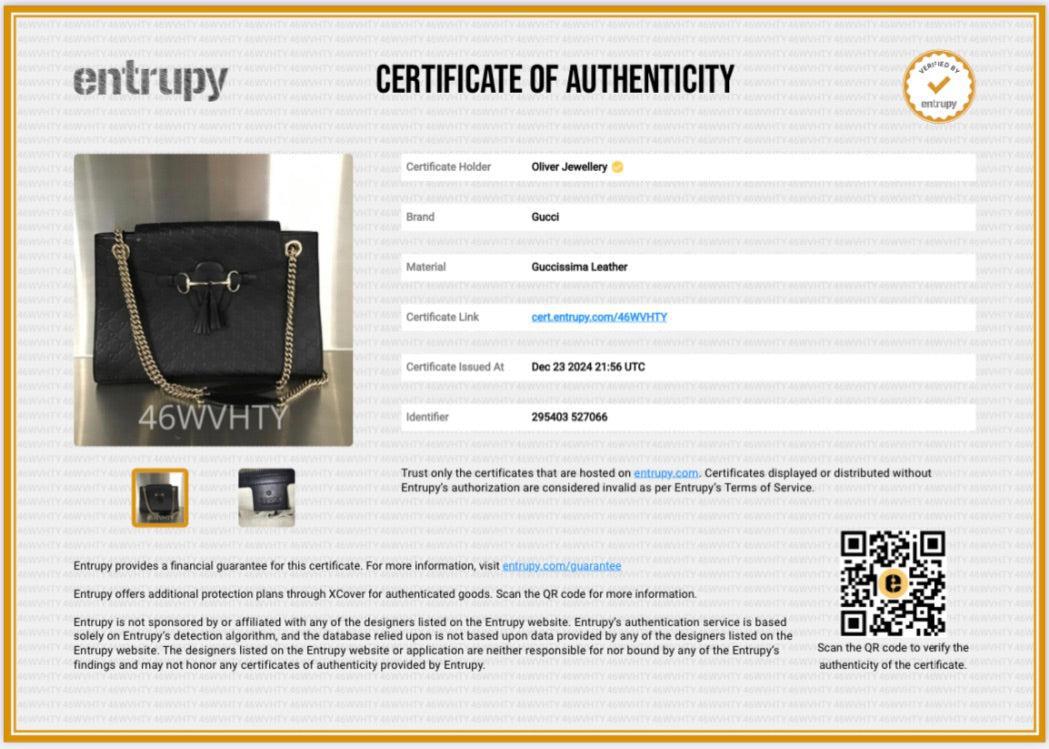 Gucci Black Signature Leather Large Emily Chain Shoulder Bag