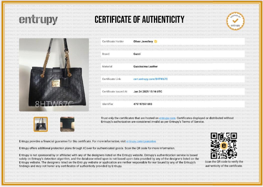 Gucci Black Signature Leather Medium Padlock Shoulder Bag