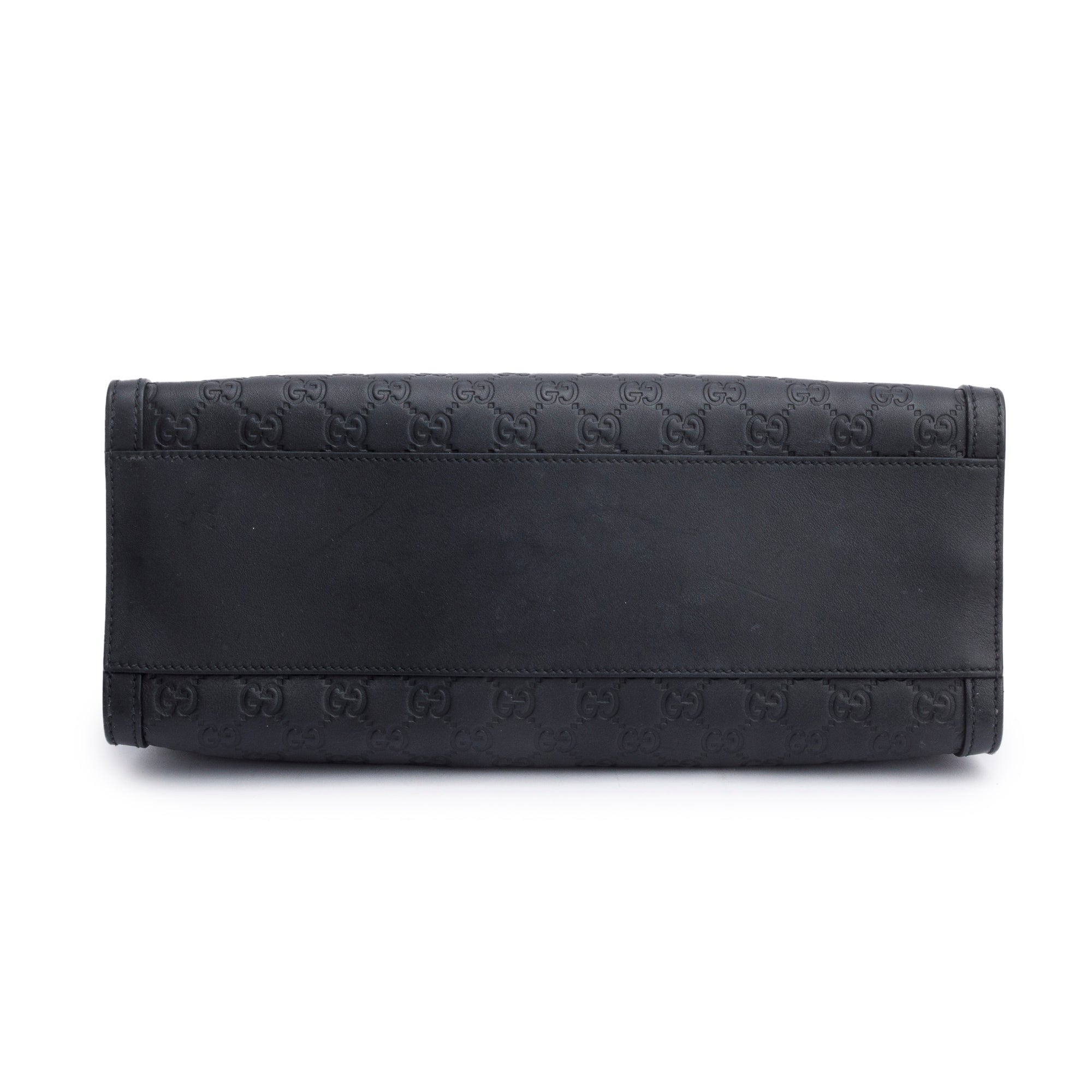 Gucci Black Signature Leather Medium Padlock Shoulder Bag