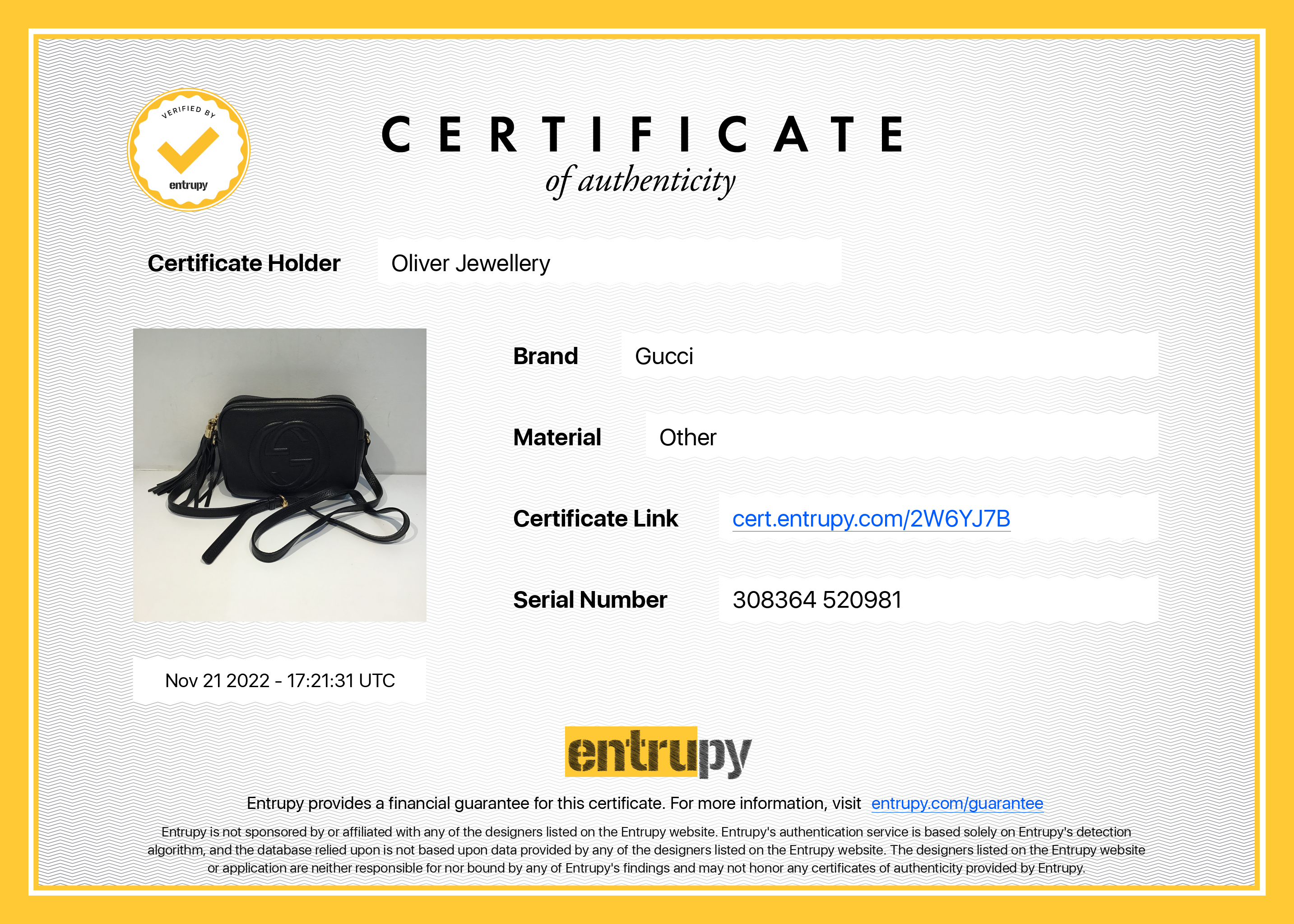 Gucci Black Soho Small Leather Disco Bag