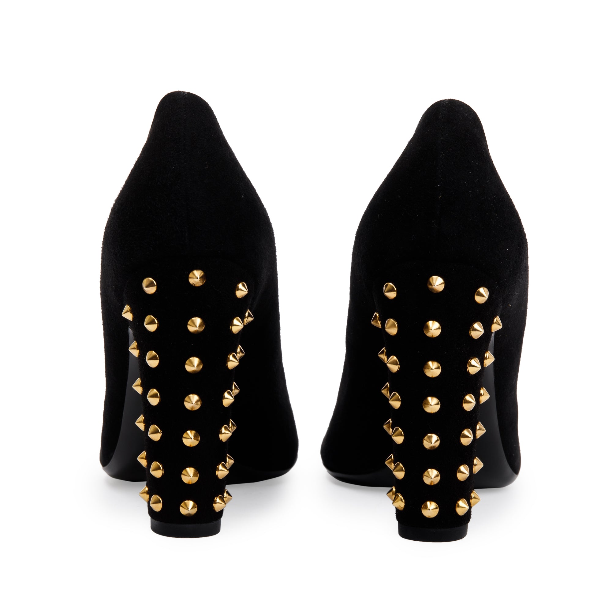 Gucci Black Suede Jacqueline Studded Pumps, Size 37.5 w/ Box