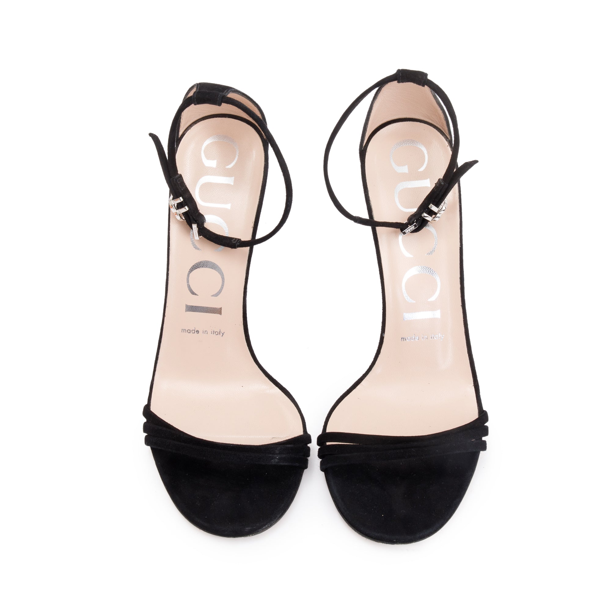 Gucci Black Suede Kid Scamosciato Sandals, Size 37 w/ Box