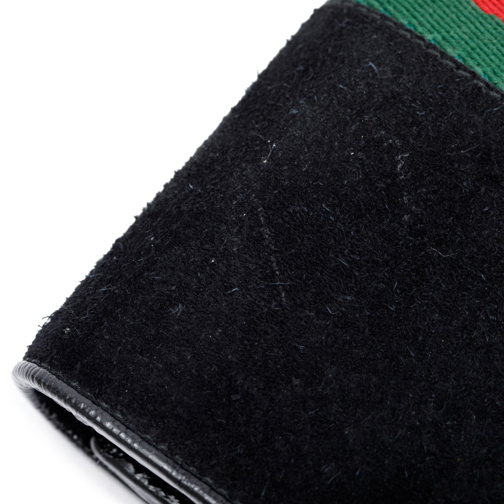 Gucci Black Suede Ophidia GG Web Wallet on Chain w/ Box