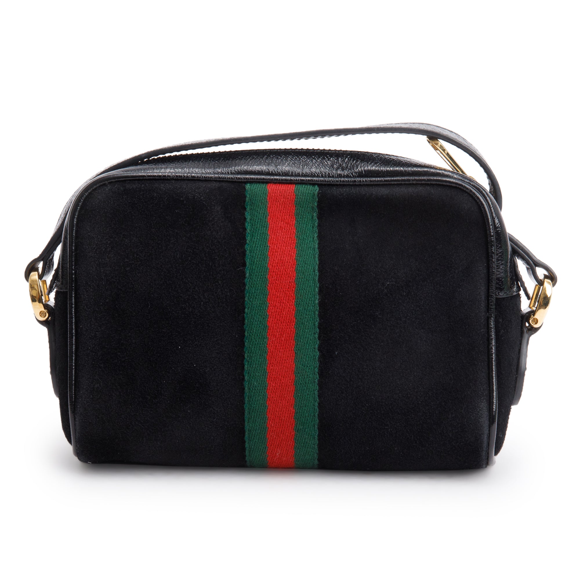 Gucci Black Suede Web Mini Ophidia Crossbody Bag