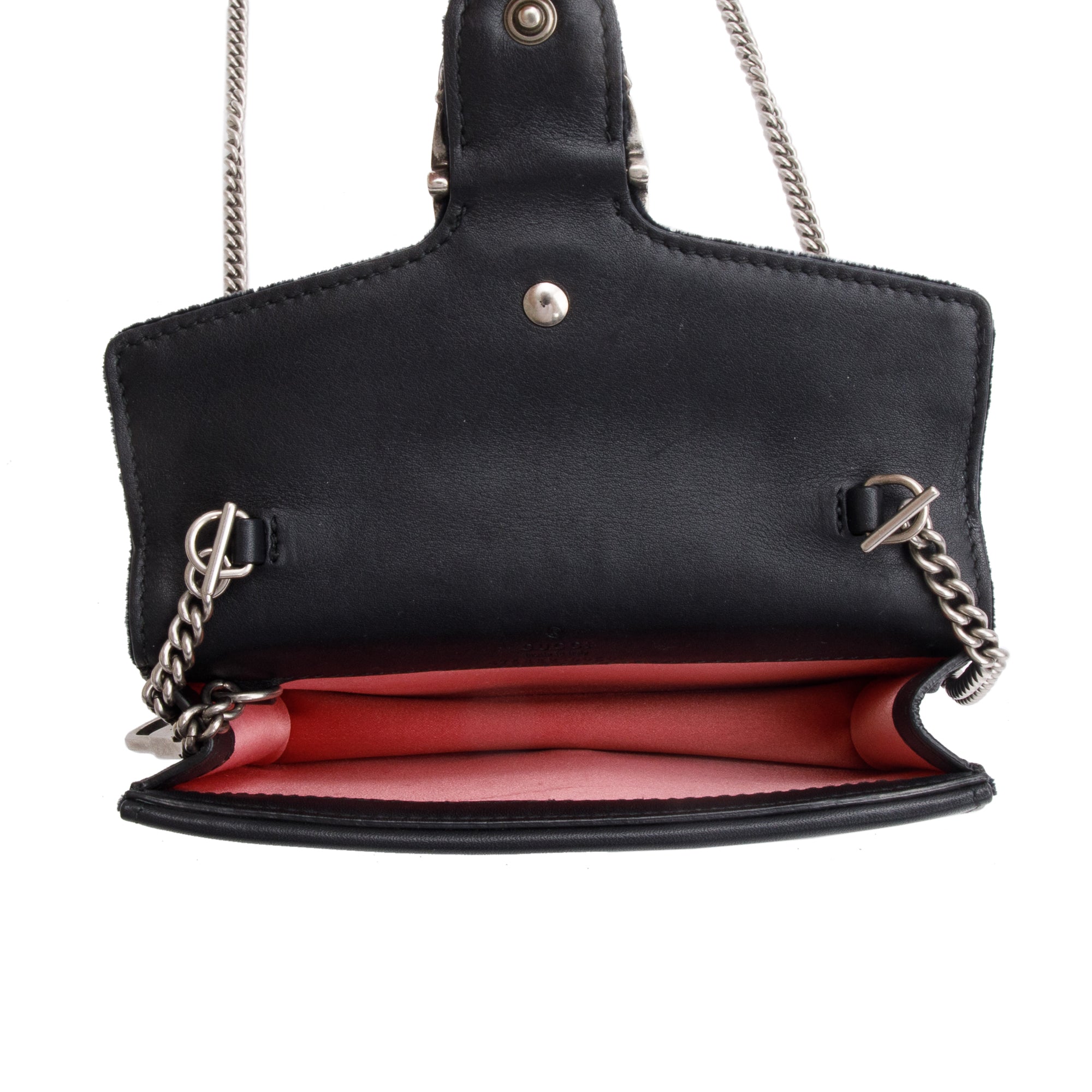 Gucci Black Velvet Crystal Embellished Dionysus Super Mini Bag