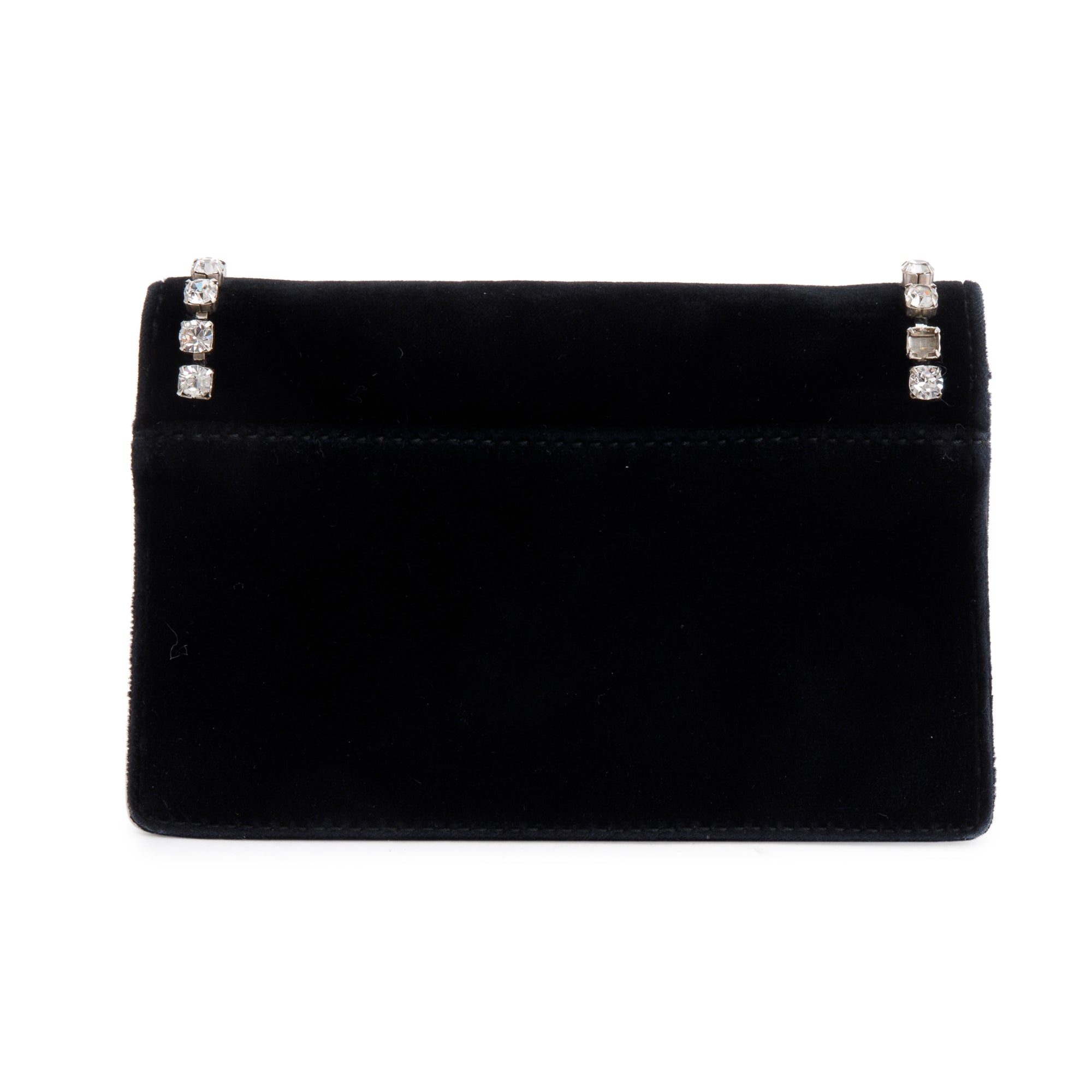 Gucci Black Velvet Crystal Embellished Dionysus Super Mini Bag