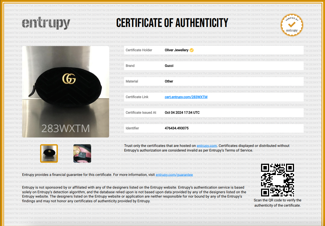 Gucci Black Velvet Matelasse GG Marmont Belt Bag, Size 75 30