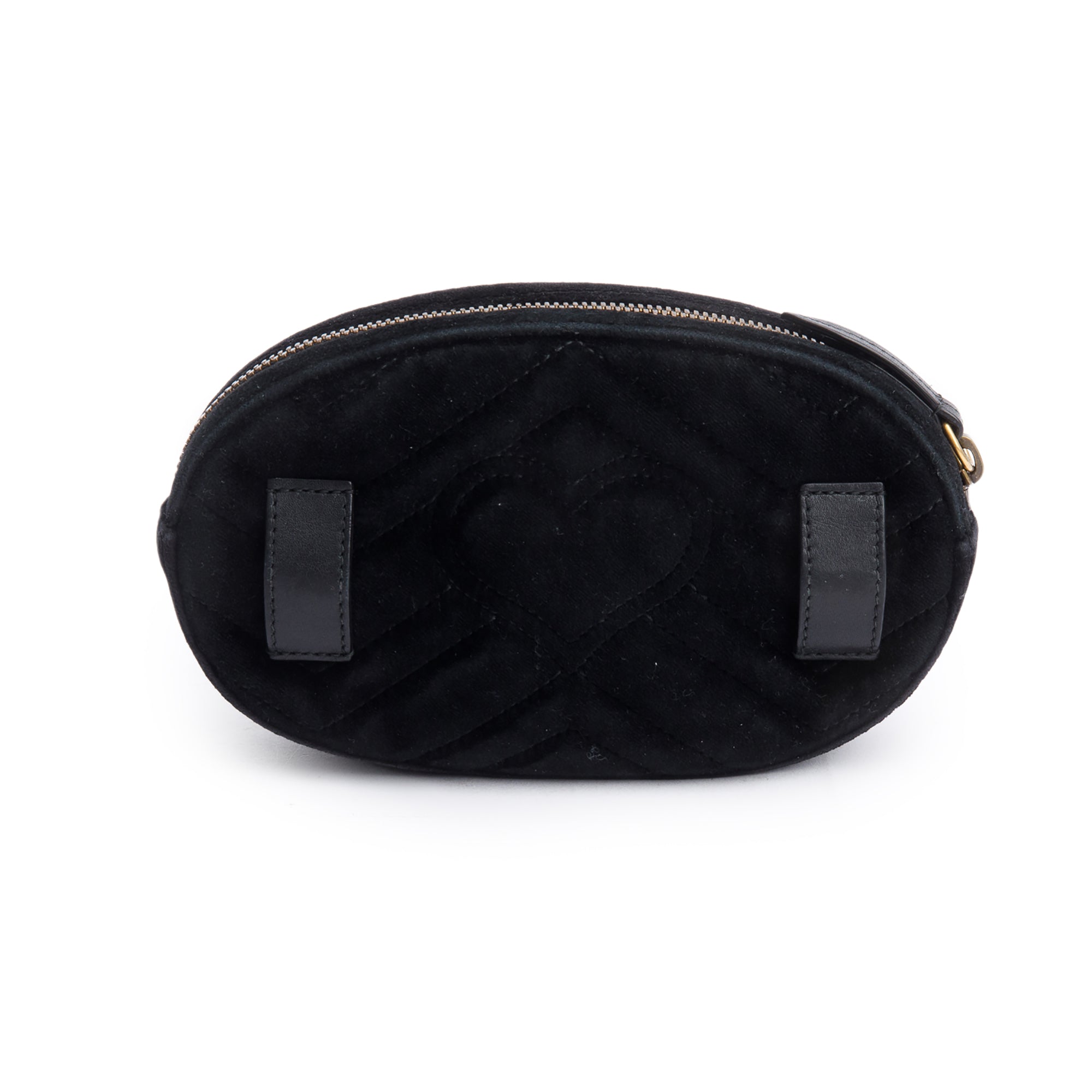 Gucci Black Velvet Matelasse GG Marmont Belt Bag, Size 85 35