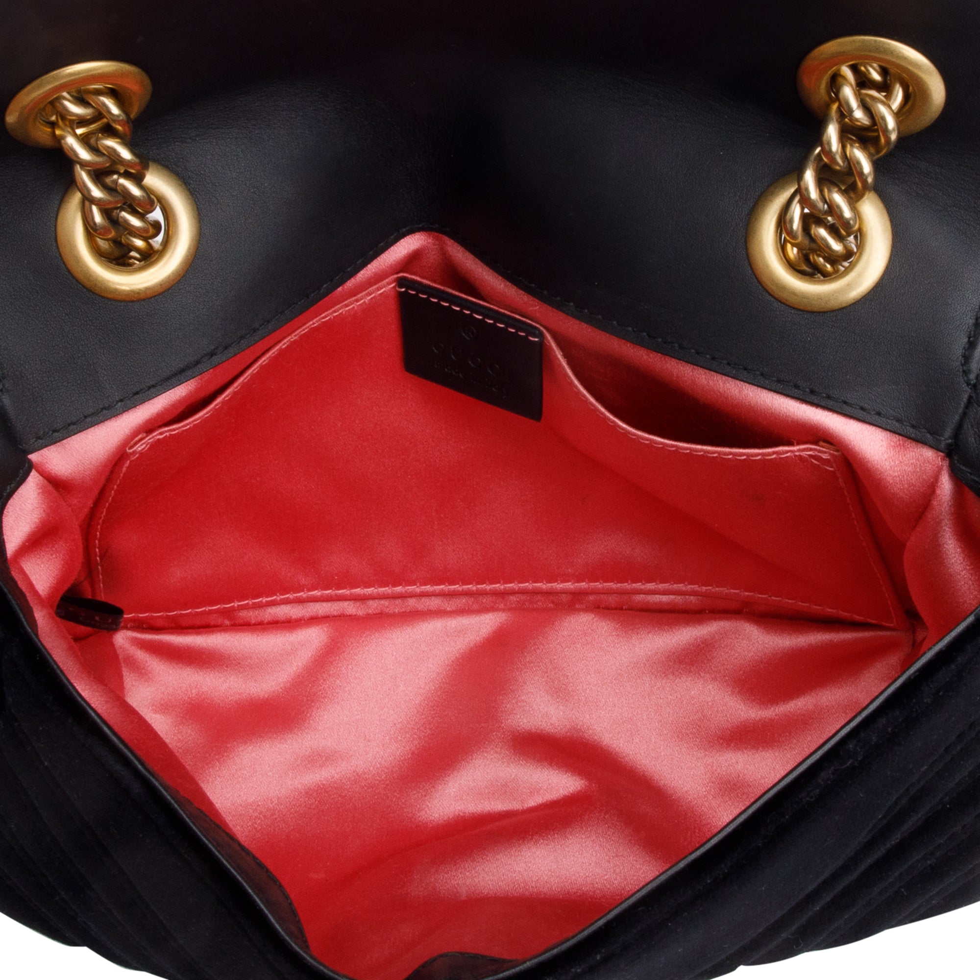 Gucci Black Velvet Matelasse GG Marmont Mini Shoulder Bag