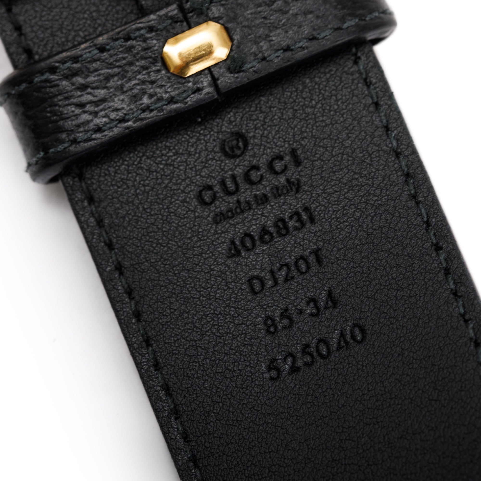 Gucci Black Wide Leather Belt with Double G Buckle 85 34 w/ Box