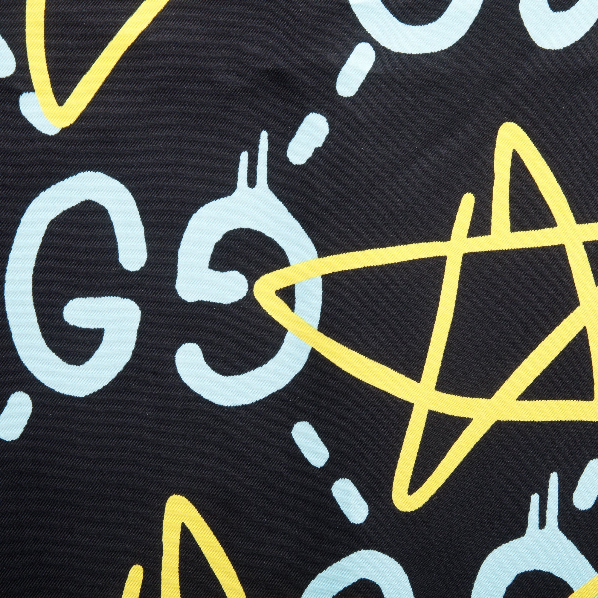 Gucci Black/Blue GG Star GucciGhost Print Silk Scarf w/ Box