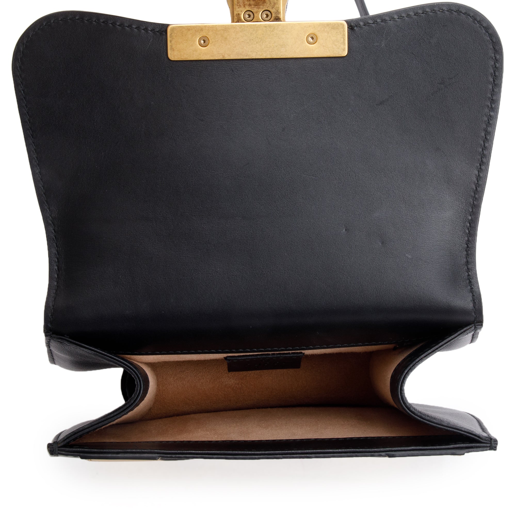 Gucci Black/Gold Calfskin Leather GG Supreme Osiride Crossbody Bag