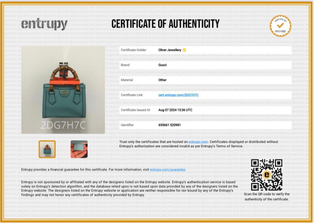 Gucci Blue Calfskin Leather Diana Mini Tote Bag w/ Strap