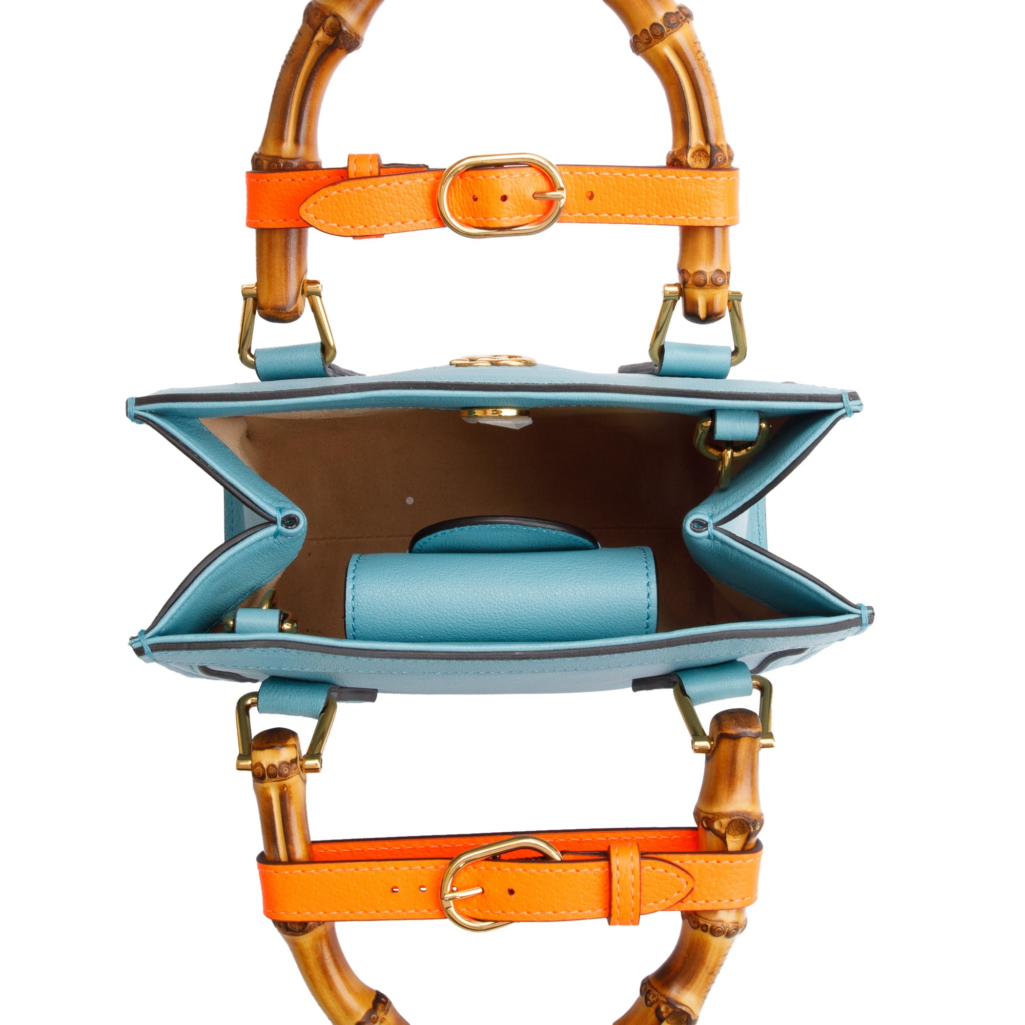 Gucci Blue Calfskin Leather Diana Mini Tote Bag w/ Strap