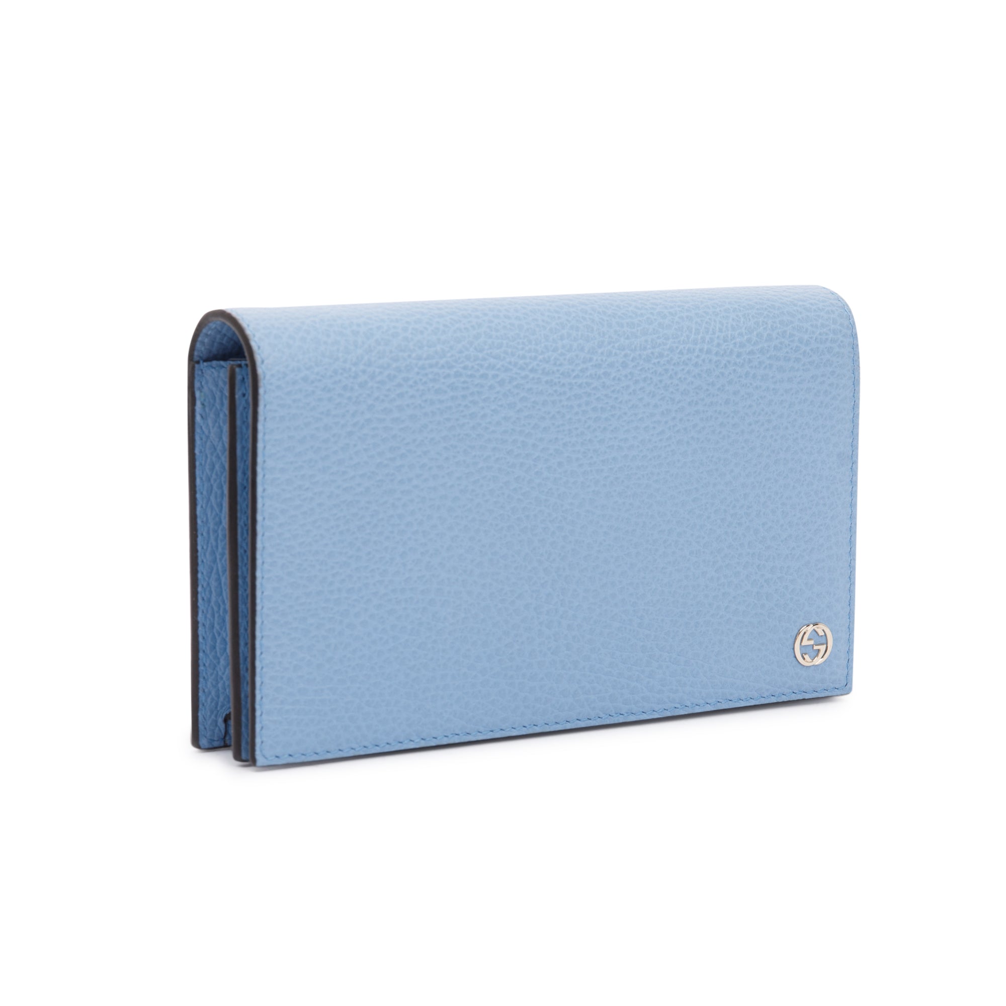 Gucci Blue Dollar Calfskin Leather Medium Betty Chain Wallet w/ Box