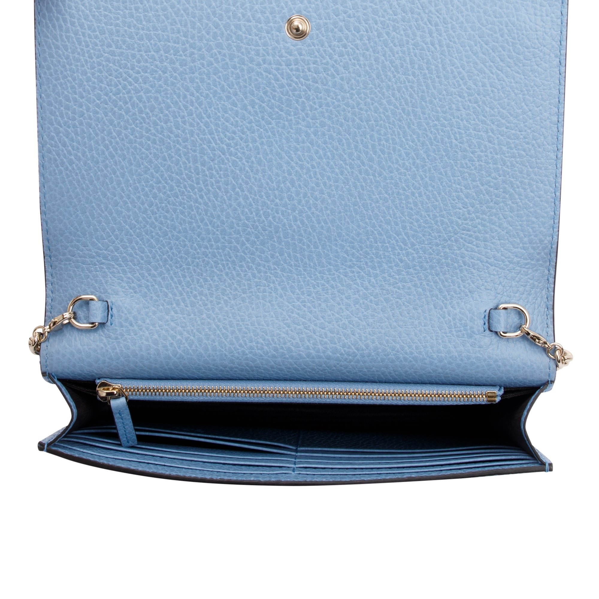 Gucci Blue Dollar Calfskin Leather Medium Betty Chain Wallet w/ Box