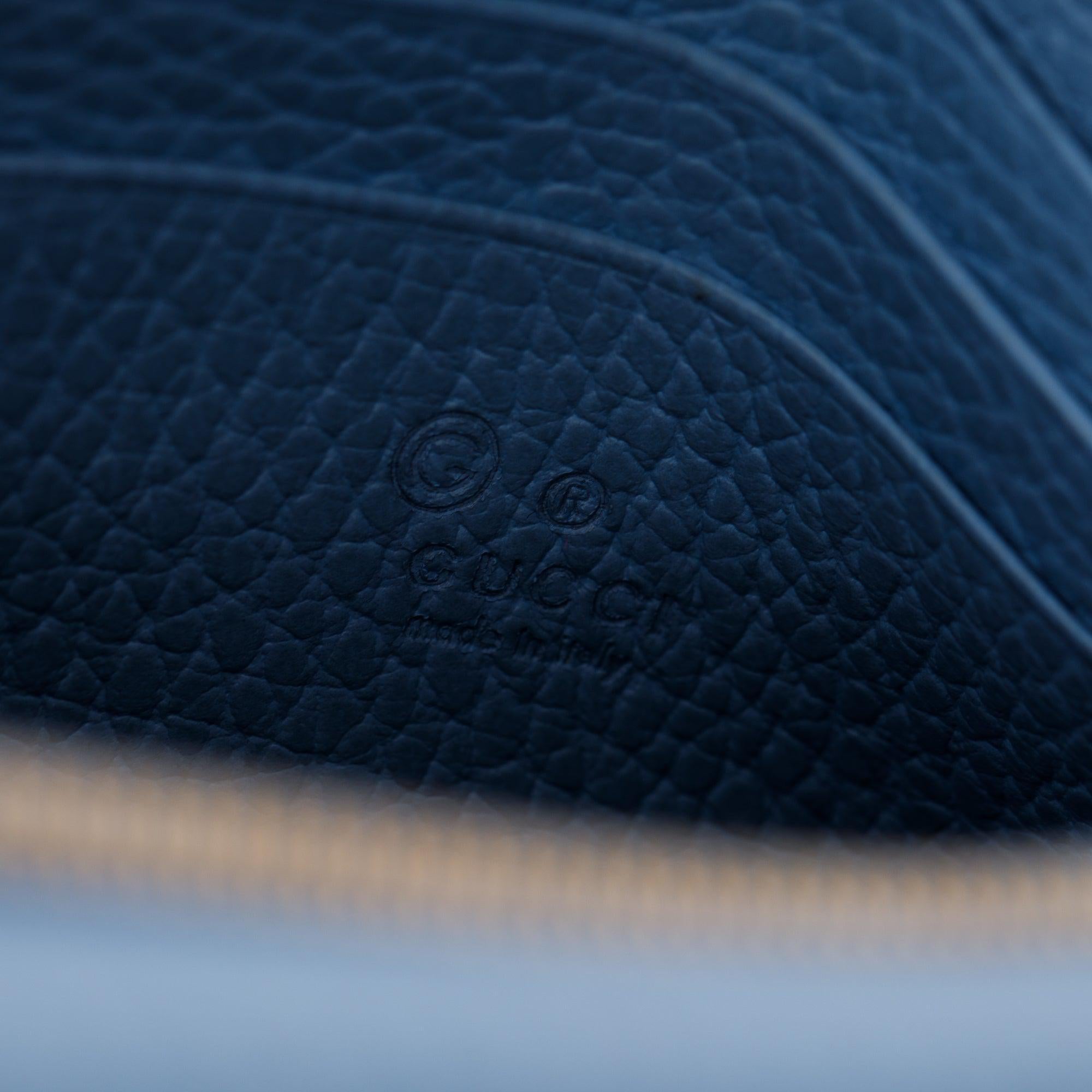 Gucci Blue Dollar Calfskin Leather Medium Betty Chain Wallet w/ Box