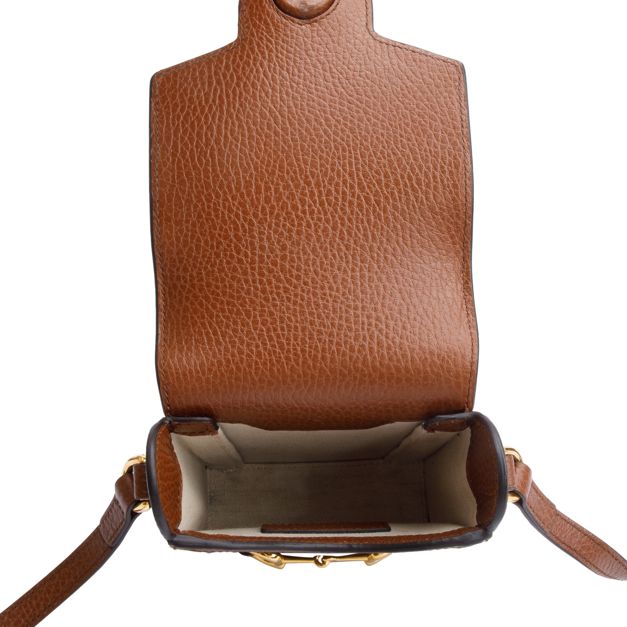 Gucci Blue GG Denim Brown Leather Trim Mini Horsebit 1955 Crossbody Bag w/ Box