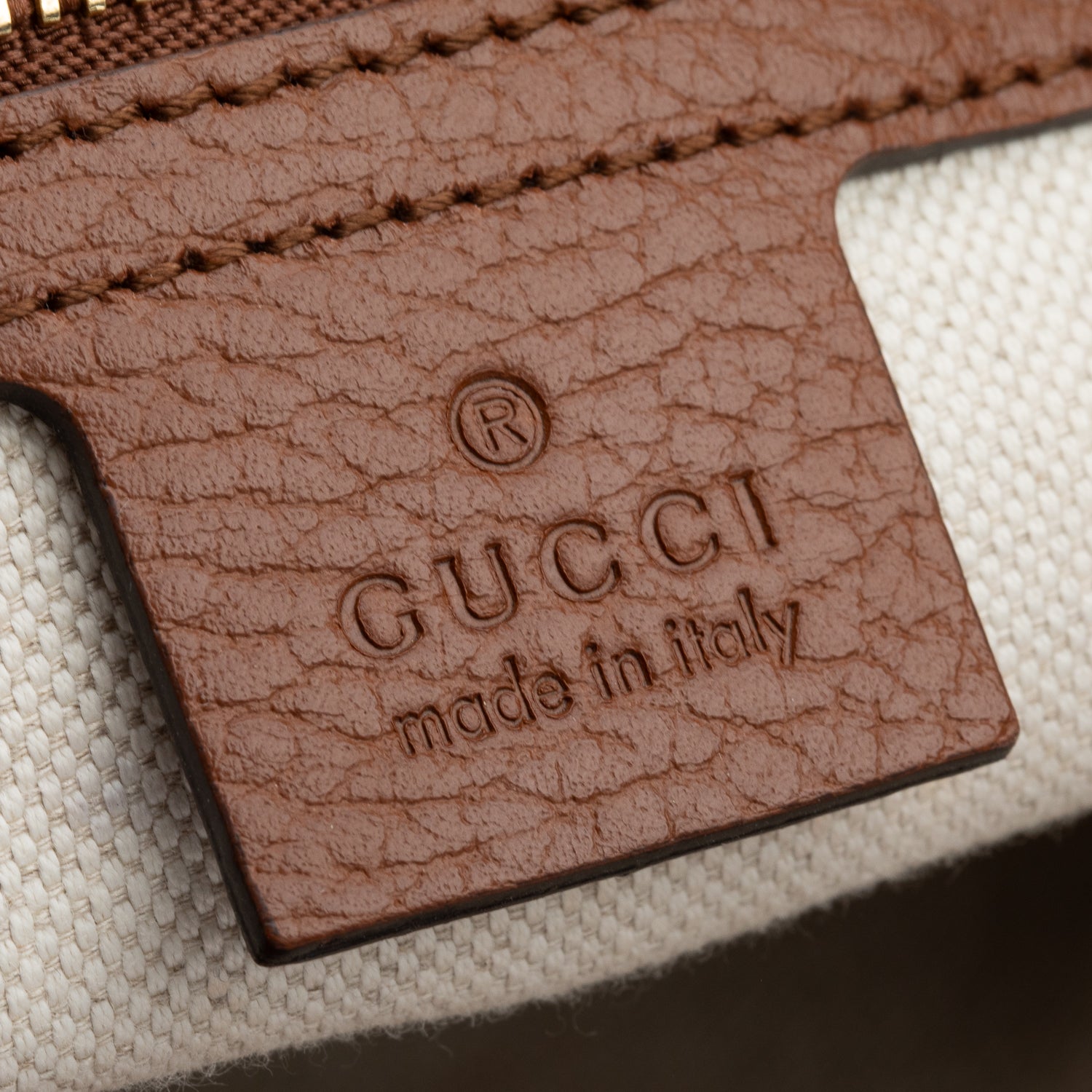 Gucci Blue GG Denim Brown Leather Trim Ophidia GG Medium Tote