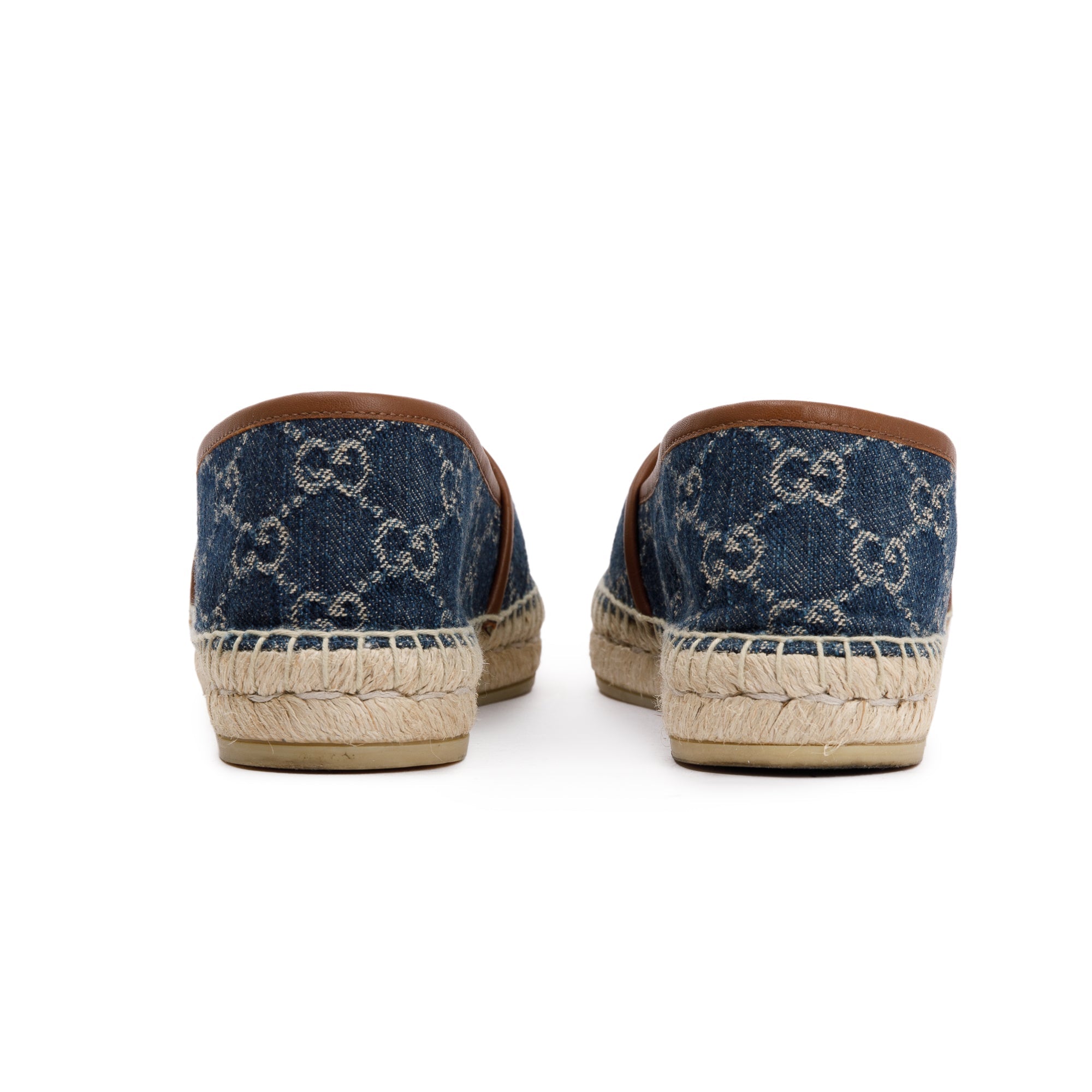 Gucci Blue GG Denim Espadrille, Size 37.5 w/ Box