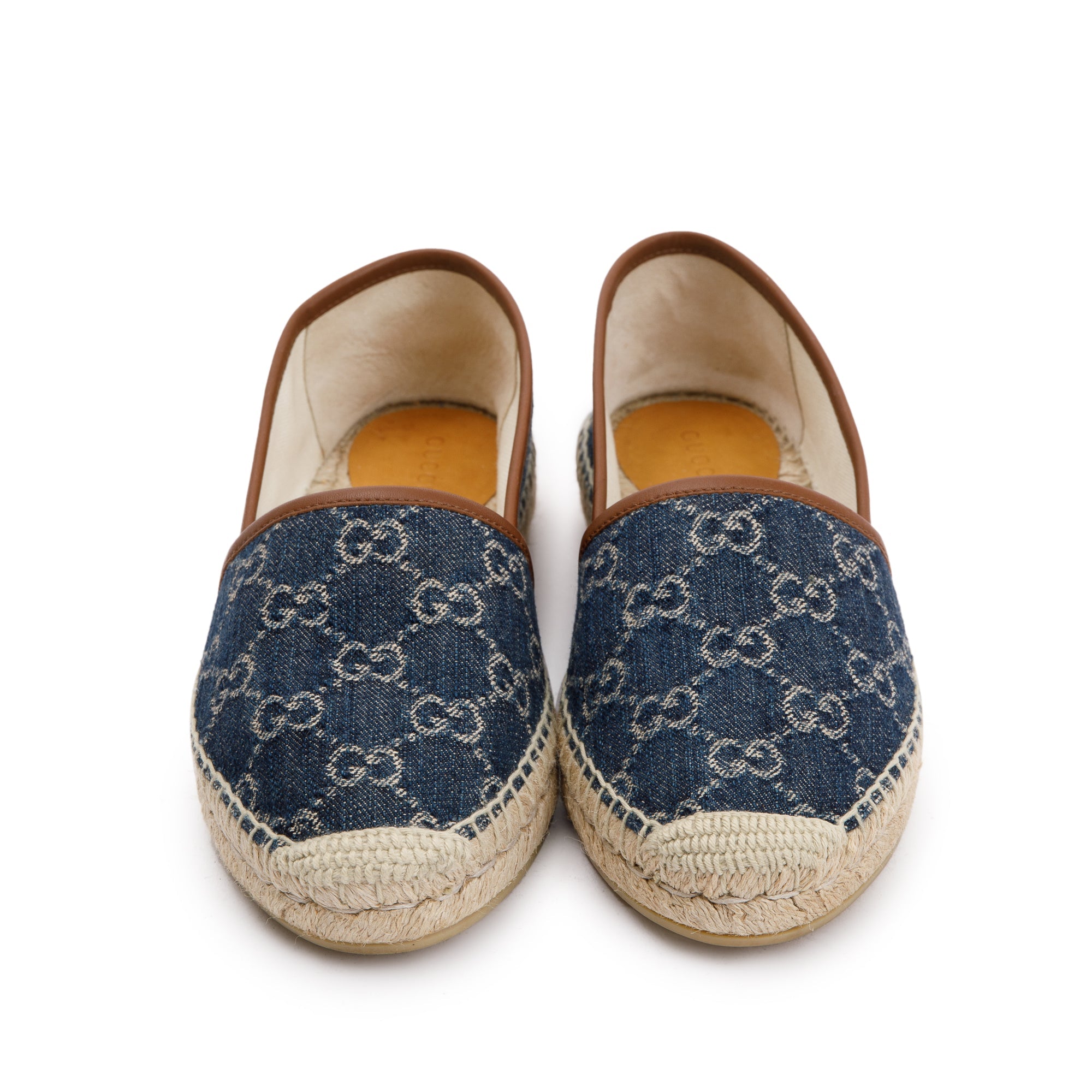 Gucci Blue GG Denim Espadrille, Size 37.5 w/ Box