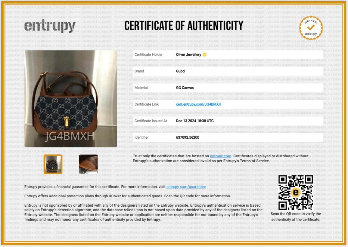 Gucci Blue GG Denim Jackie 1961 Mini Shoulder Bag w/ Box