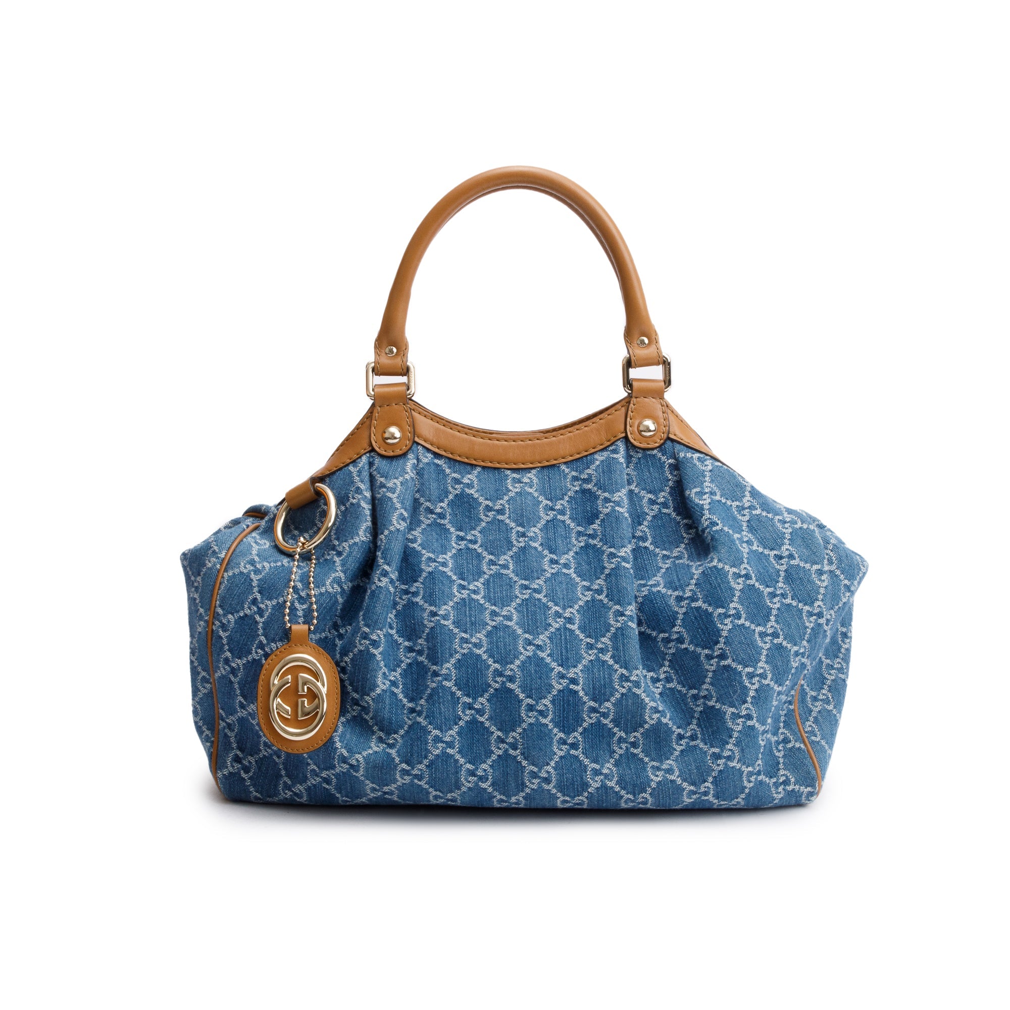 Gucci Blue GG Denim Medium Sukey Tote w/ Box
