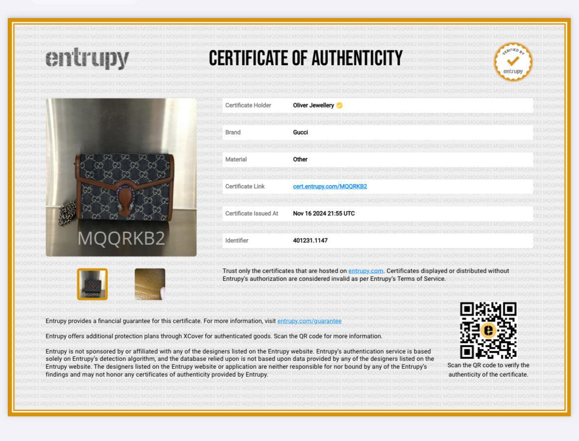 Gucci Blue GG Denim Mini Dionysus Wallet on Chain